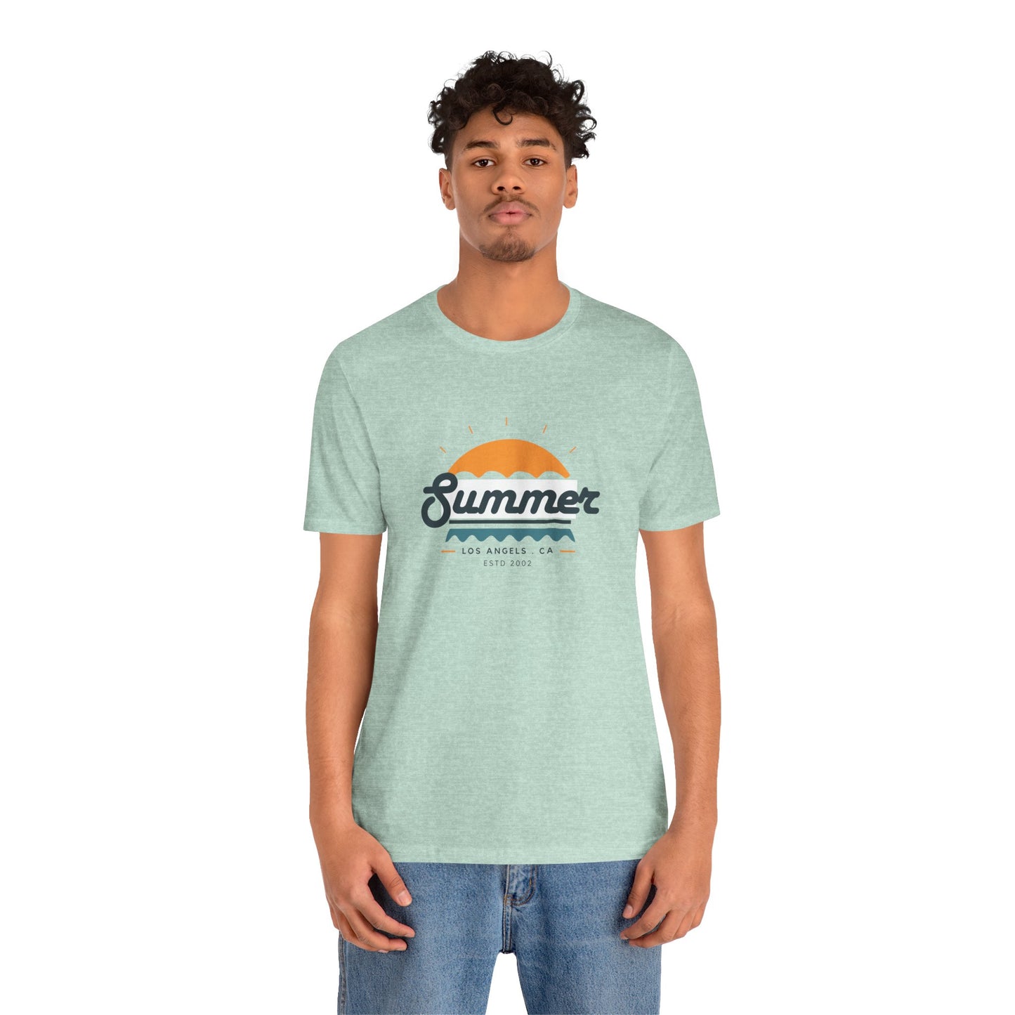 Summer Vibes Unisex Jersey Short Sleeve Tee, Beach Shirt, Casual Summer Wear, Gift for Friends, Coastal Adventure Top, LA Style Tee