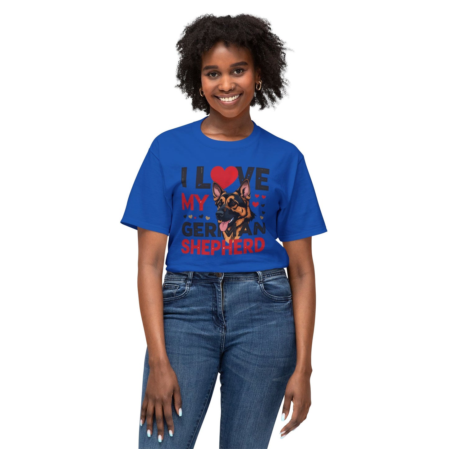 I Love My German Shepherd T-Shirt, Cute Dog Lover Gift, Pet Parent Apparel, Dog Adoption Celebration, Canine Lover's Tee