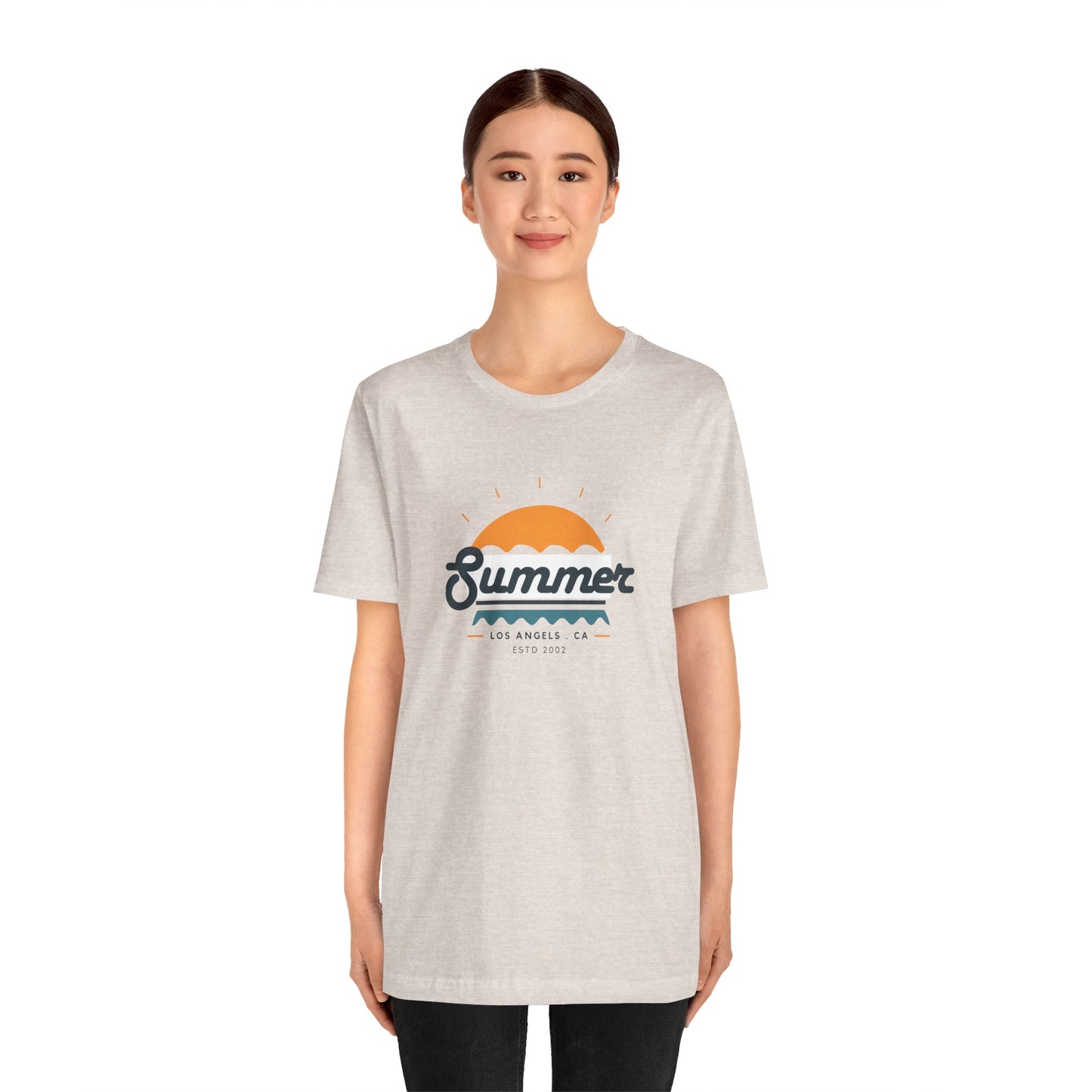 Summer Vibes Unisex Jersey Short Sleeve Tee, Beach Shirt, Casual Summer Wear, Gift for Friends, Coastal Adventure Top, LA Style Tee