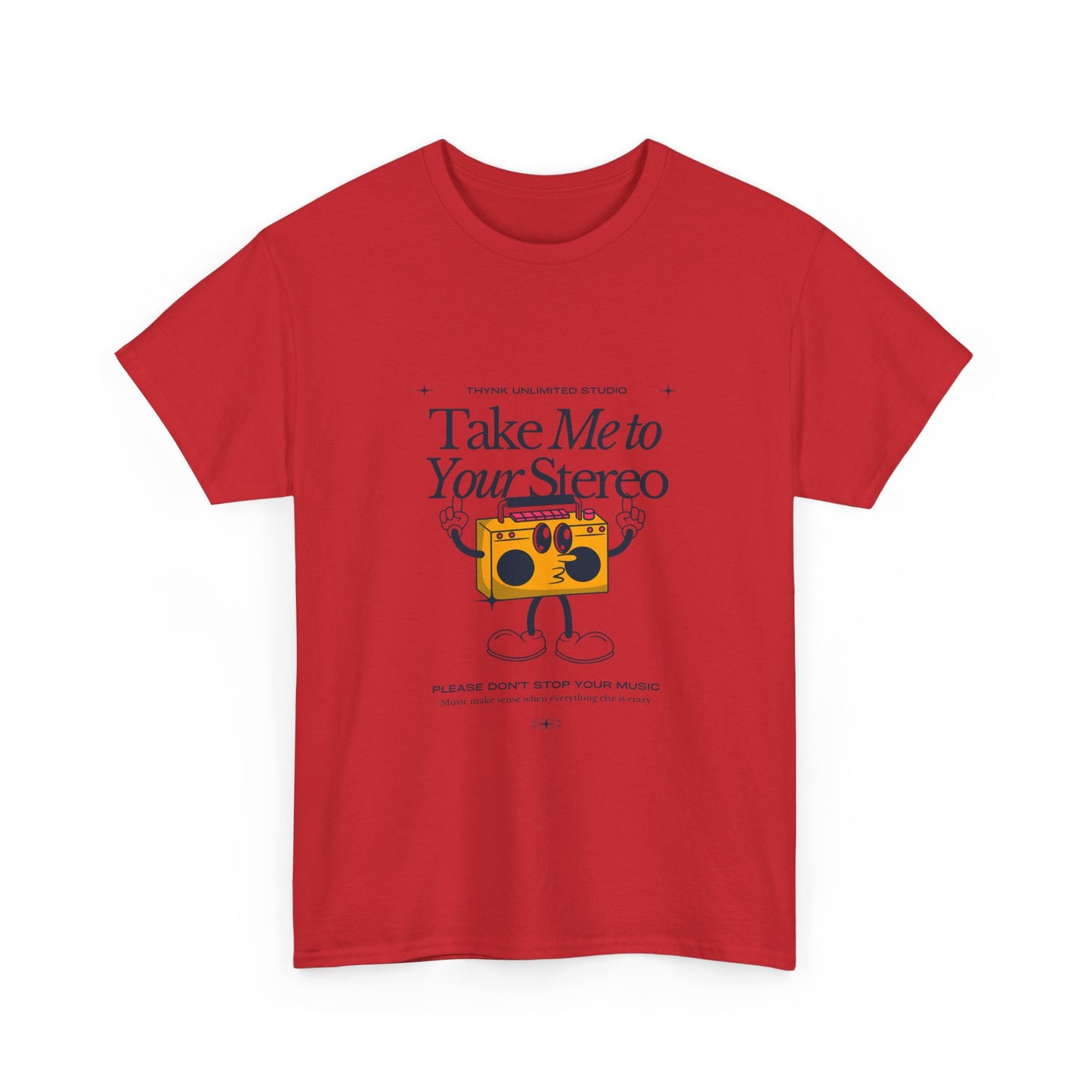 Retro Music Lover Tee - Take Me To Your Stereo, Vintage Style Shirt, Graphic T-Shirt, Unisex Cotton Top, Perfect Gift for Musicians, Summer Outfit
