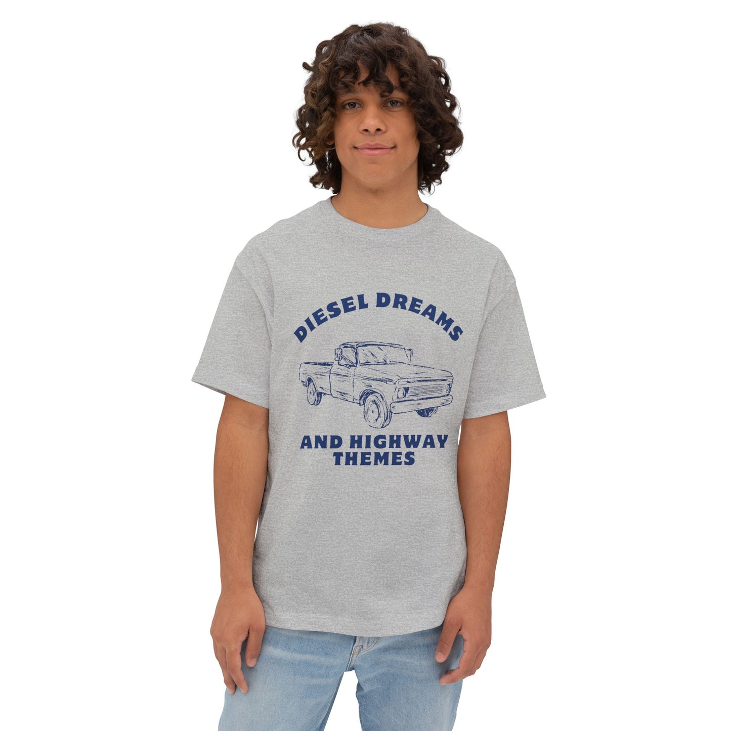 Diesel Dreams Boxy Tee - Unisex Oversized Graphic Shirt for Truck Lovers, Casual Wear, Gift for Him/Her, Summer Comfort, Road Trip Apparel