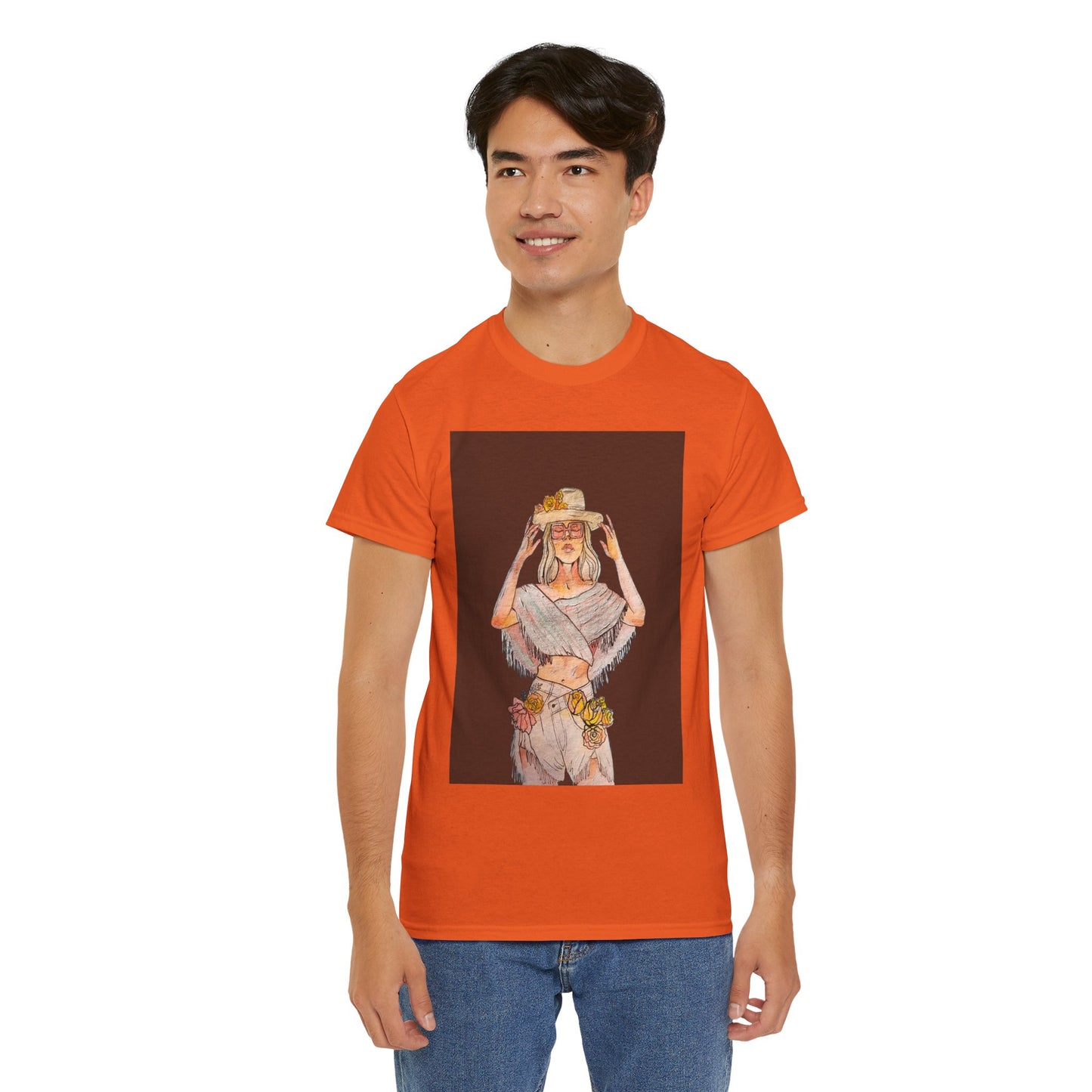 Bohemian Vibes Unisex Heavy Cotton Vintage Tee, Casual Wear, Summer Style Shirt, Gift for Her, Festival Outfit, Art-Inspired Apparel