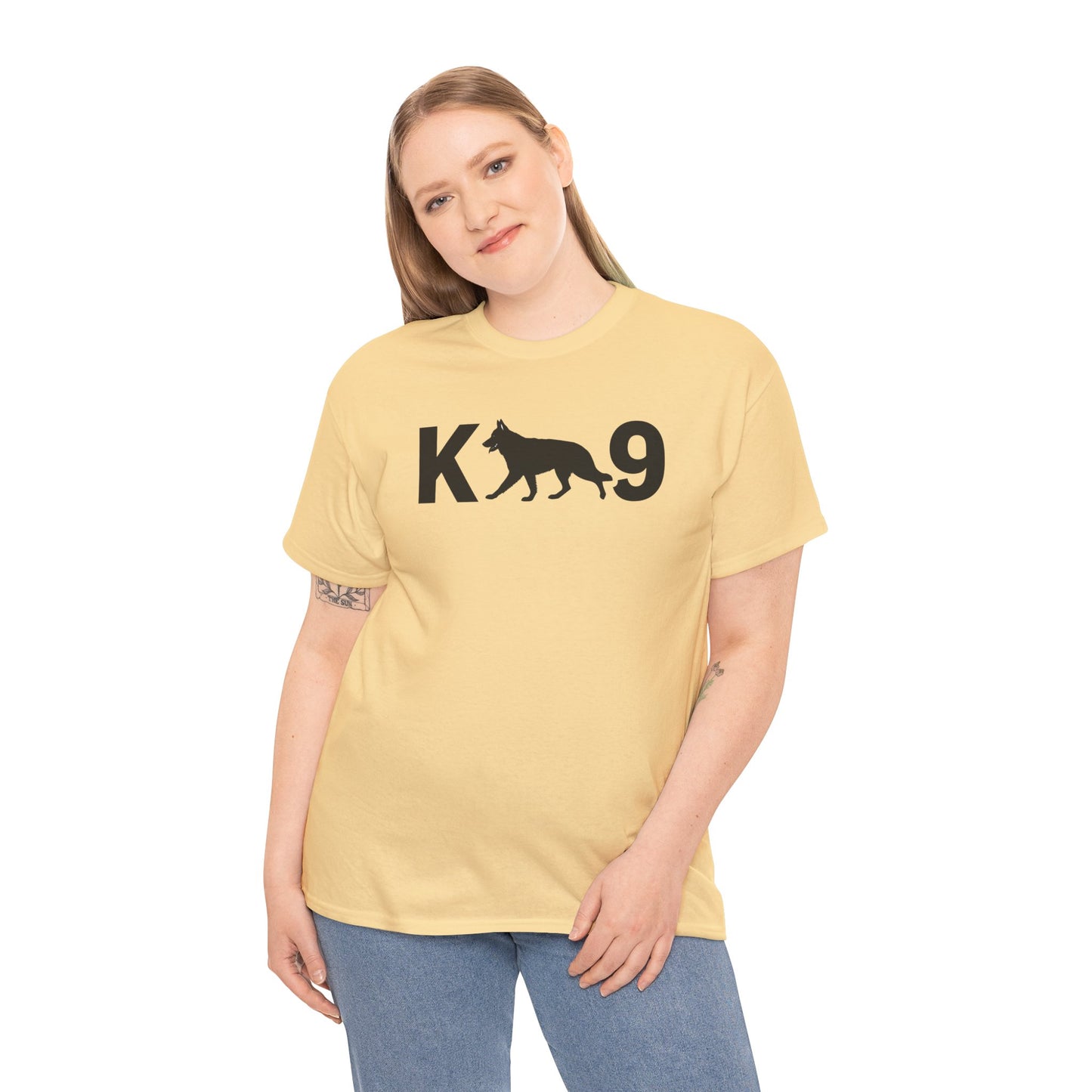 Black German Shepherd K9 Unisex Heavy Cotton Tee - Perfect for Dog Lovers, Pet Owners