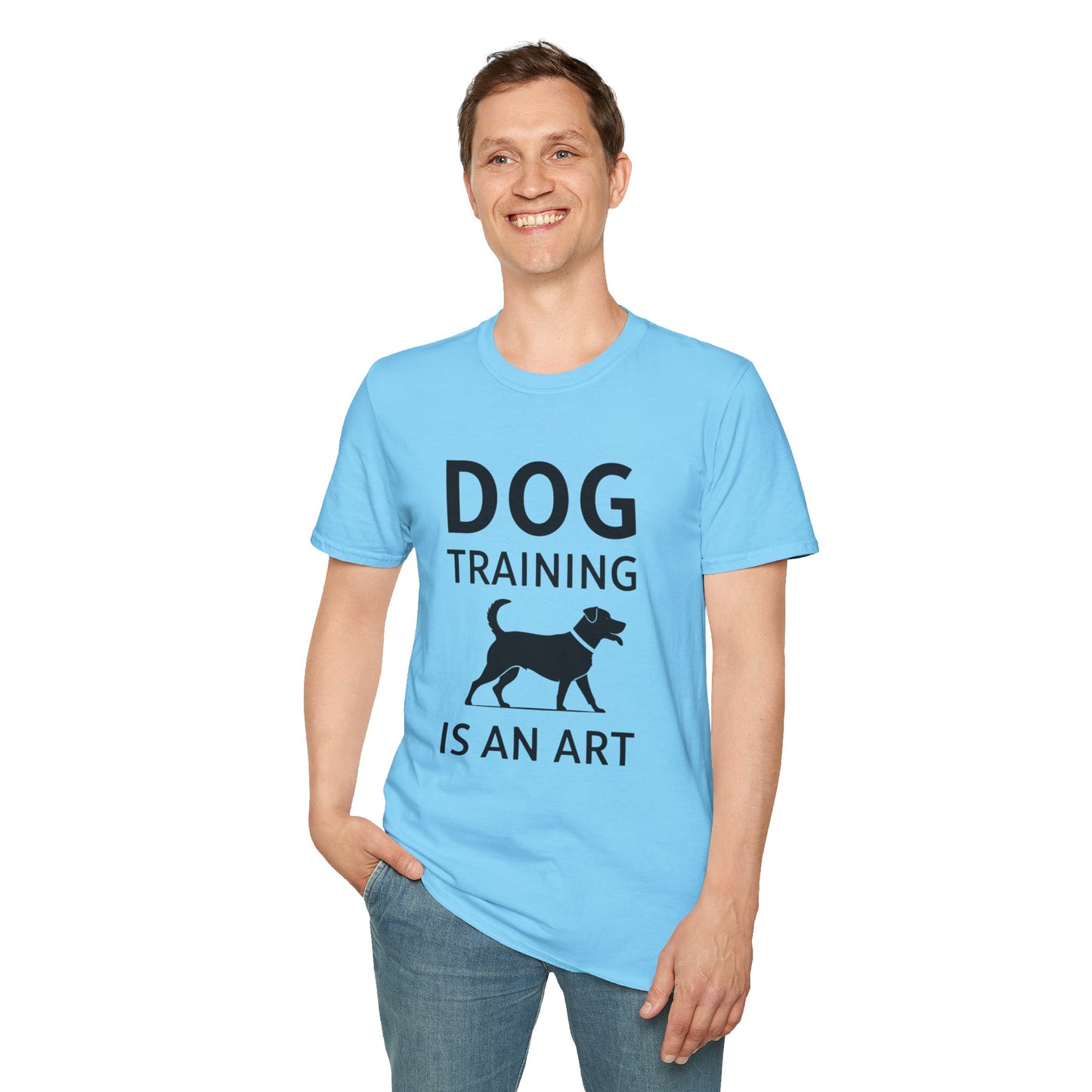 Dog Training is an Art Unisex Softstyle T-Shirt, Dog Lover Gift, Pet Training Apparel, Dog Owner Tee, Casual Wear, Gift for Dog Trainers