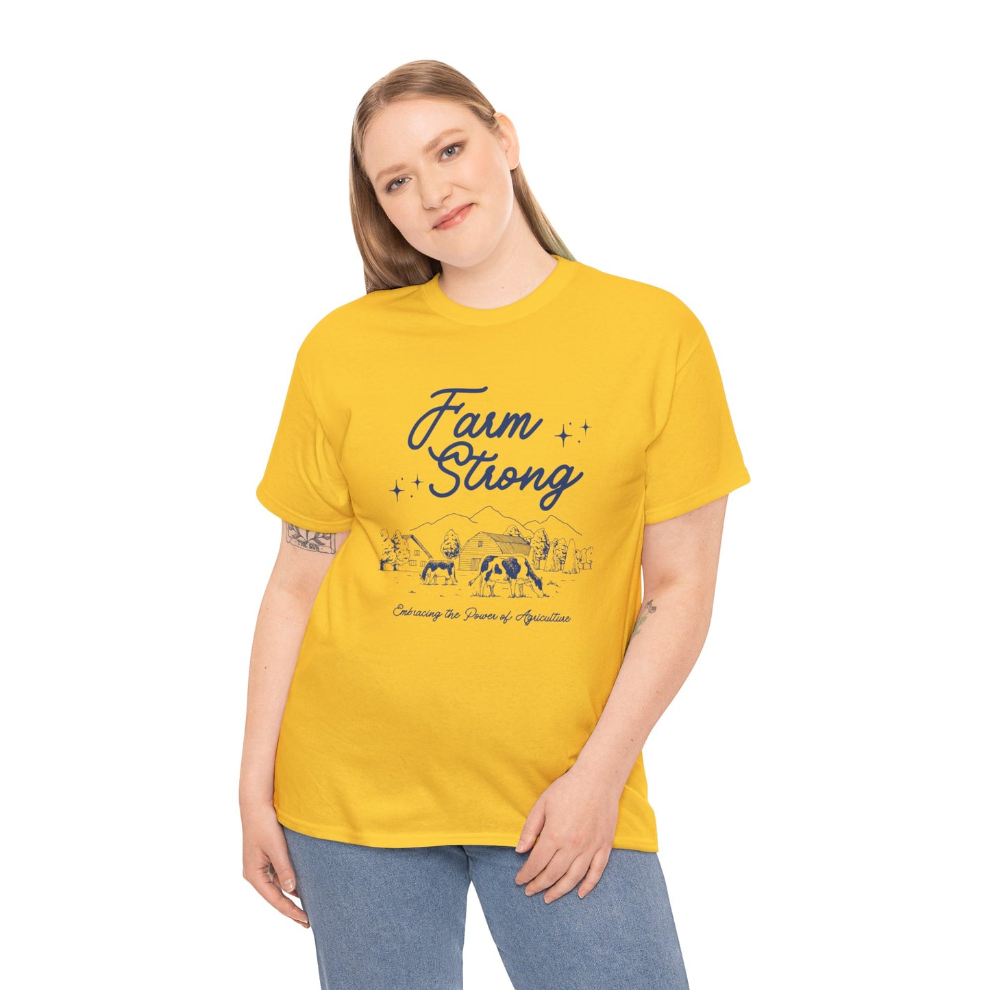 Farm Strong Unisex Cotton Tee - Embracing the Power of Agriculture, Motivational Shirt, Inspirational Tee