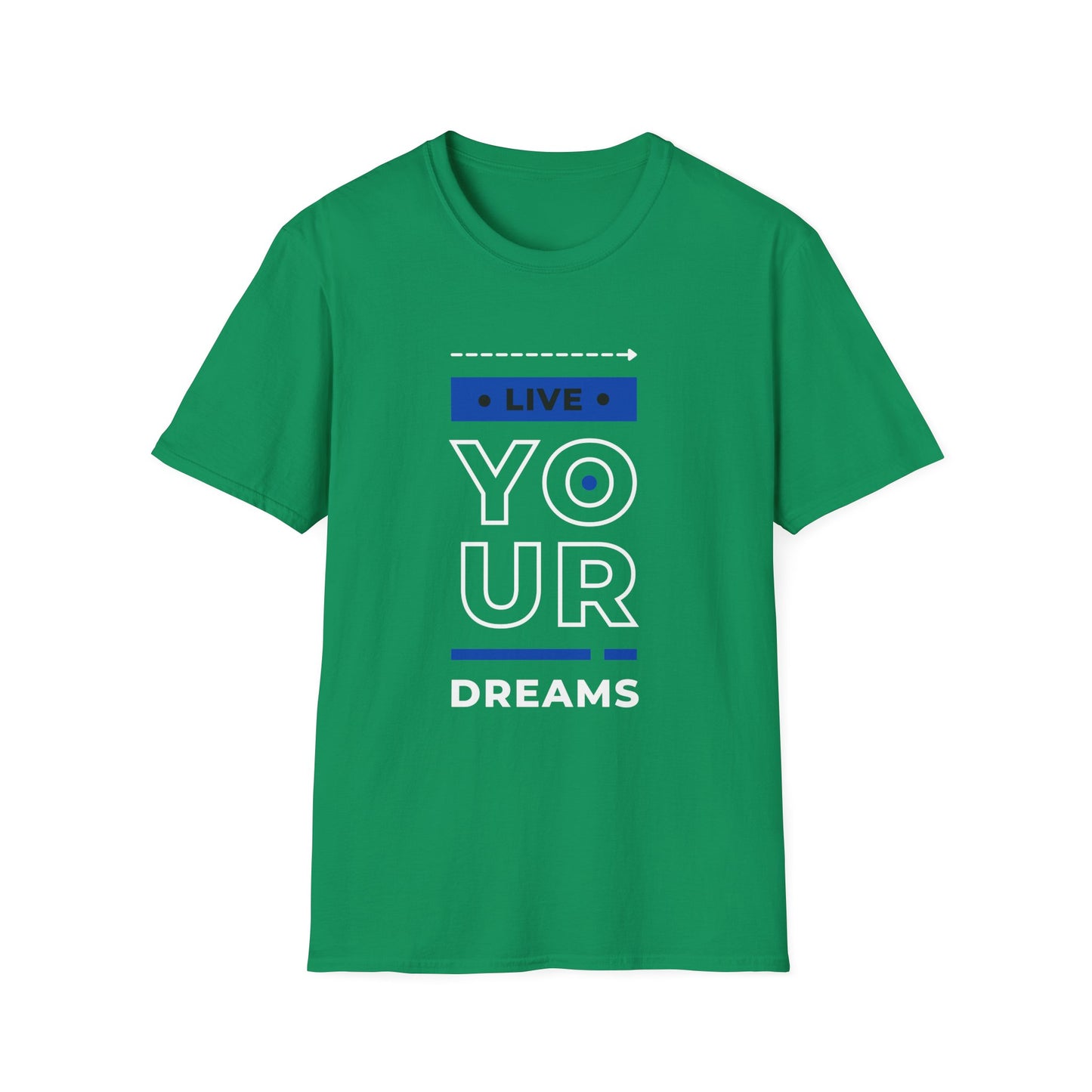 Live Your Dreams Unisex Softstyle T-Shirt, Inspirational Tee, Motivational Gift, Casual Wear, Daily Reminder, Empowerment Top