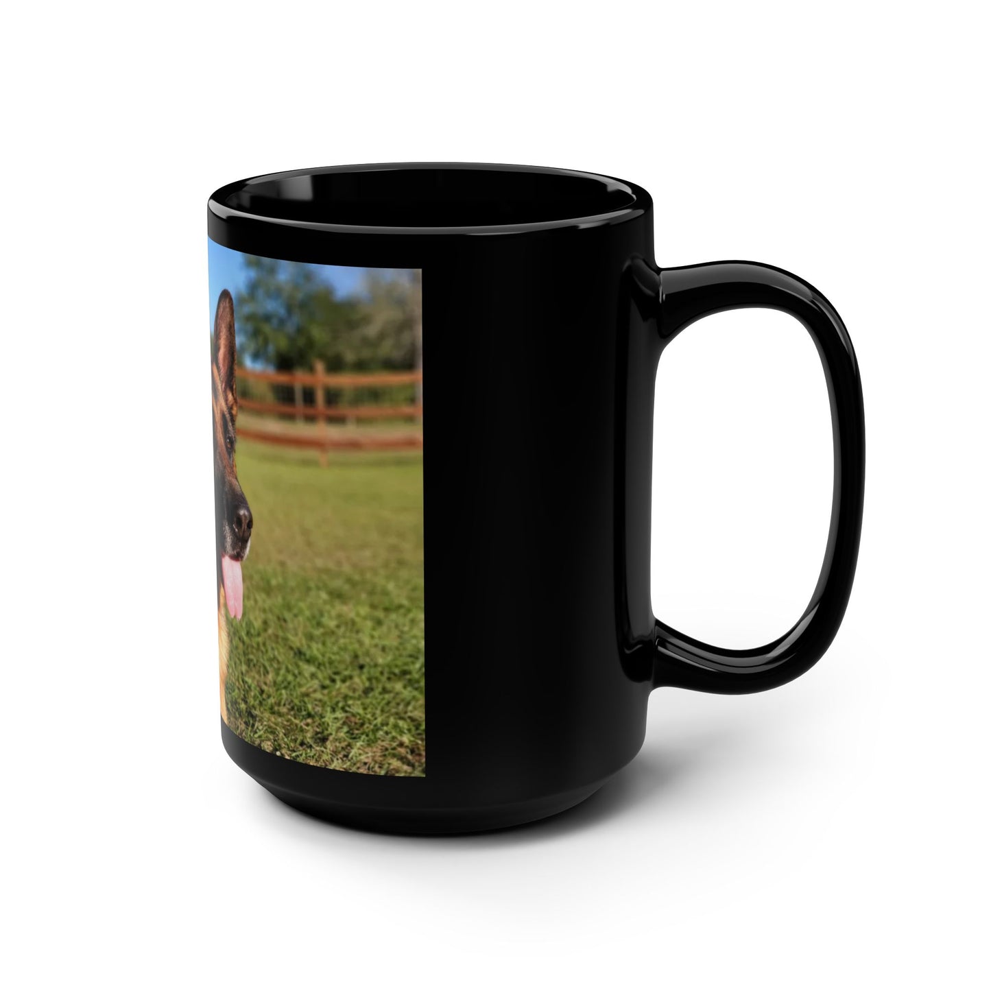 Black Dog Lover Black Ceramic Mug 15oz With a Showline German Shepherd