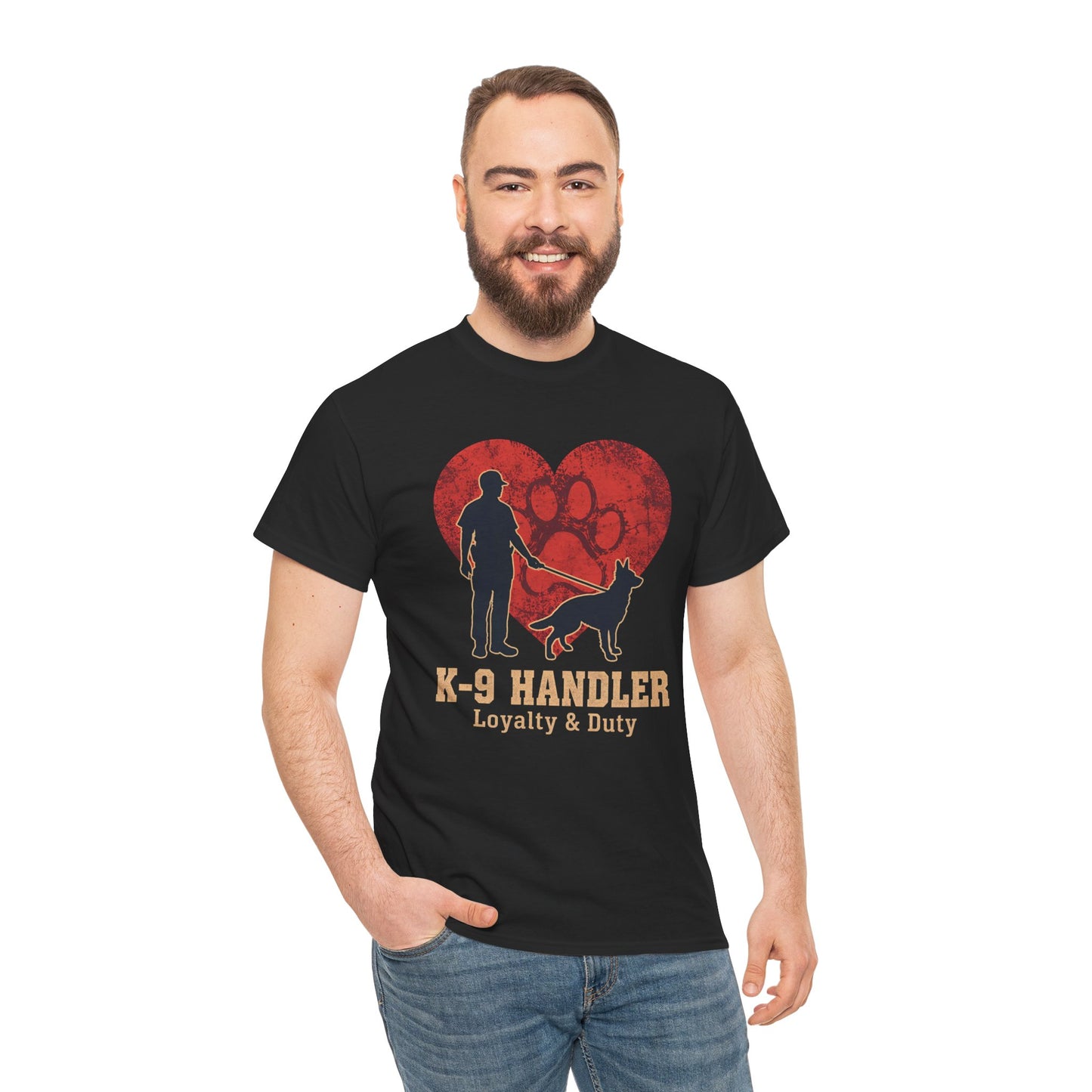 K-9 Handler Heart Tee - Loyalty & Duty, Dog Lover Gift, Pet Owner Apparel