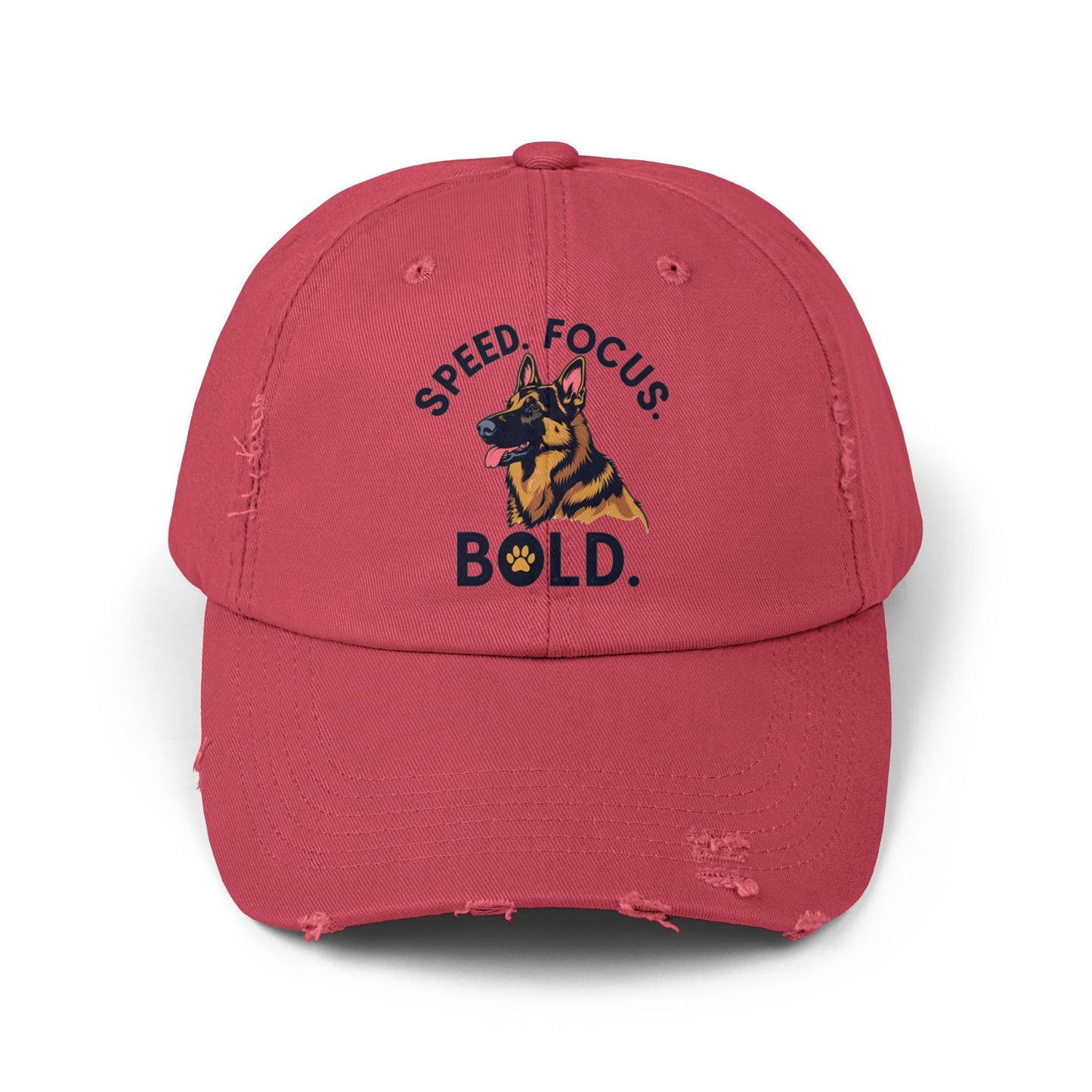 Speed Focus Bold German Shepherd Agility Distressed Hat, Dog Lover Gift, Casual Fashion Accessory, Summer Style, Outdoor Fun