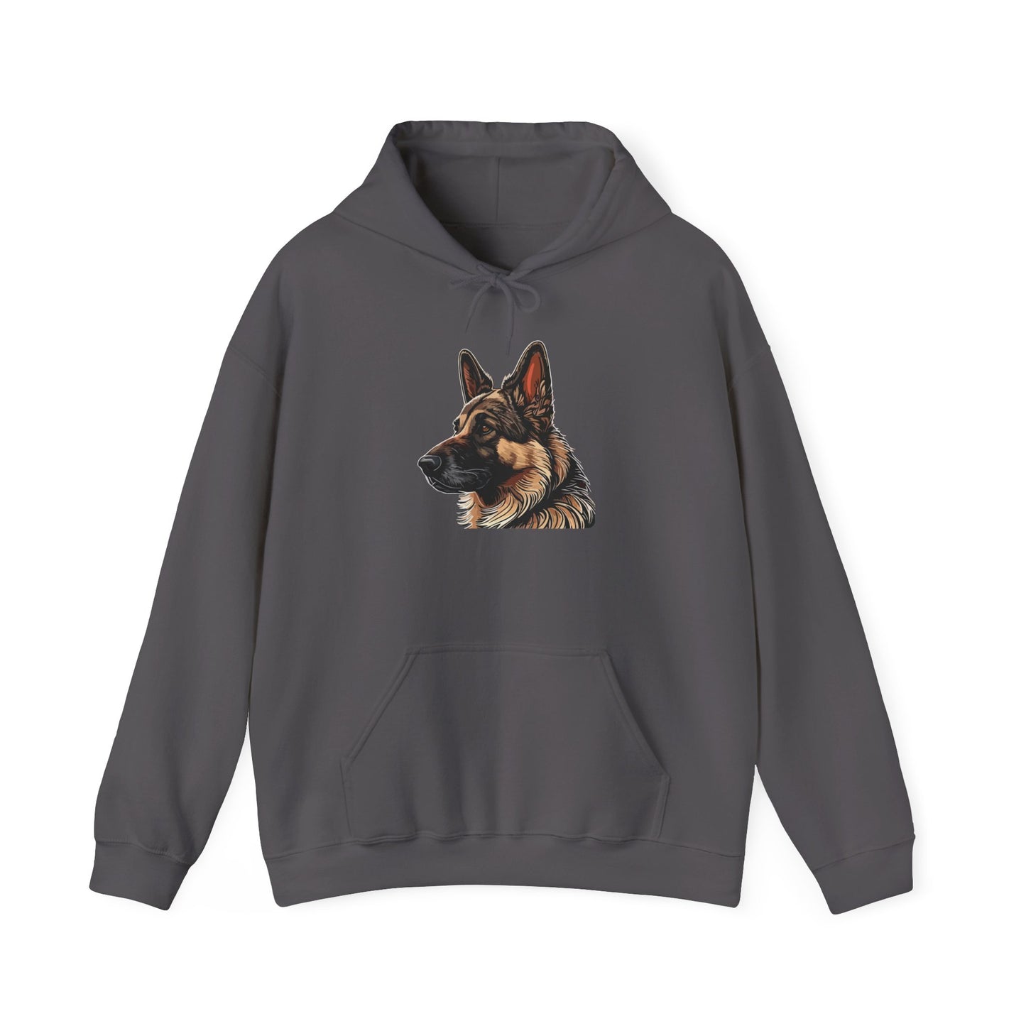 Unisex Dog Lover Hoodie With a Close Up Graphic of Black and Tan German Shepherd