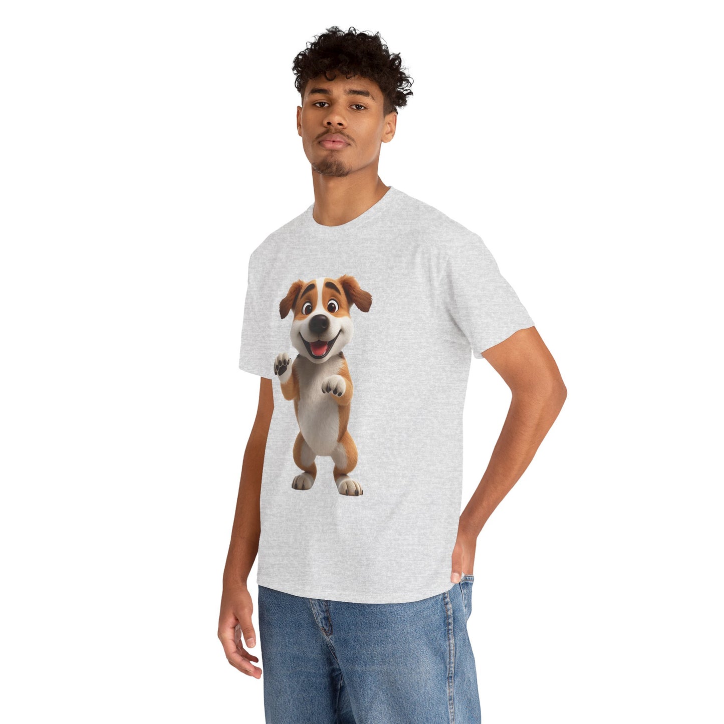 Cute Dog 3D Graphic Tee, Unisex Heavy Cotton T-Shirt, Dog Lover Gift, Fun Casual Wear