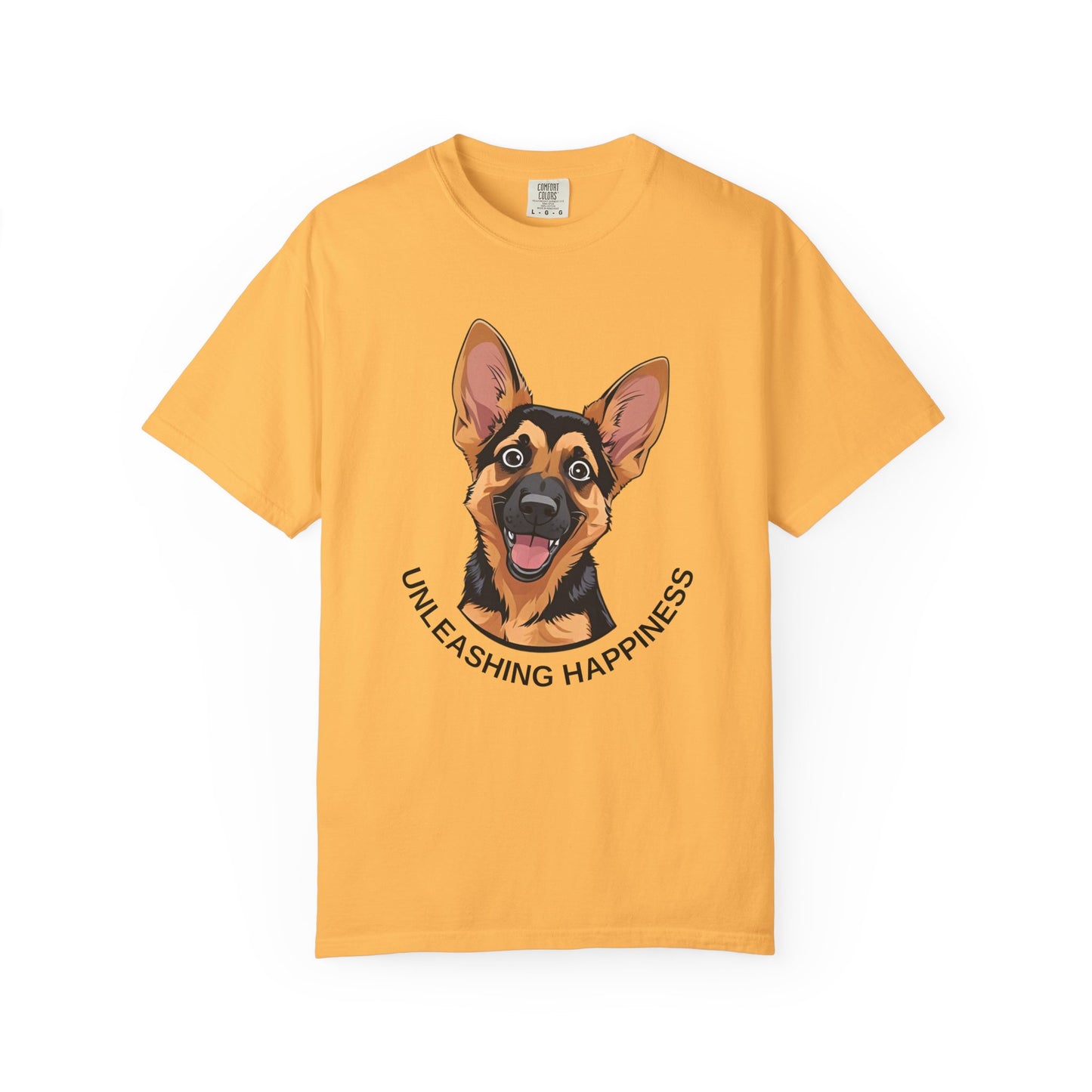Happy Dog Graphic Tee, Unisex German Shepherd Puppy T-Shirt - Unleashing Happiness, Pet Lover Gift, Animal Lovers Apparel, Unique Dog Lover Shirt