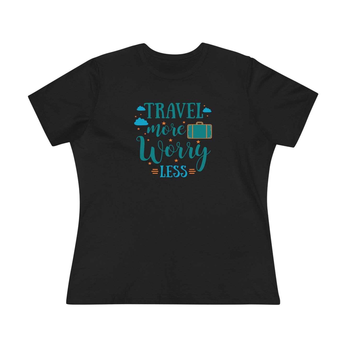 Travel More Worry Less Women's Cotton Tee, Travel Shirt, Vacation Top, Adventure Tee, Gift for Travelers