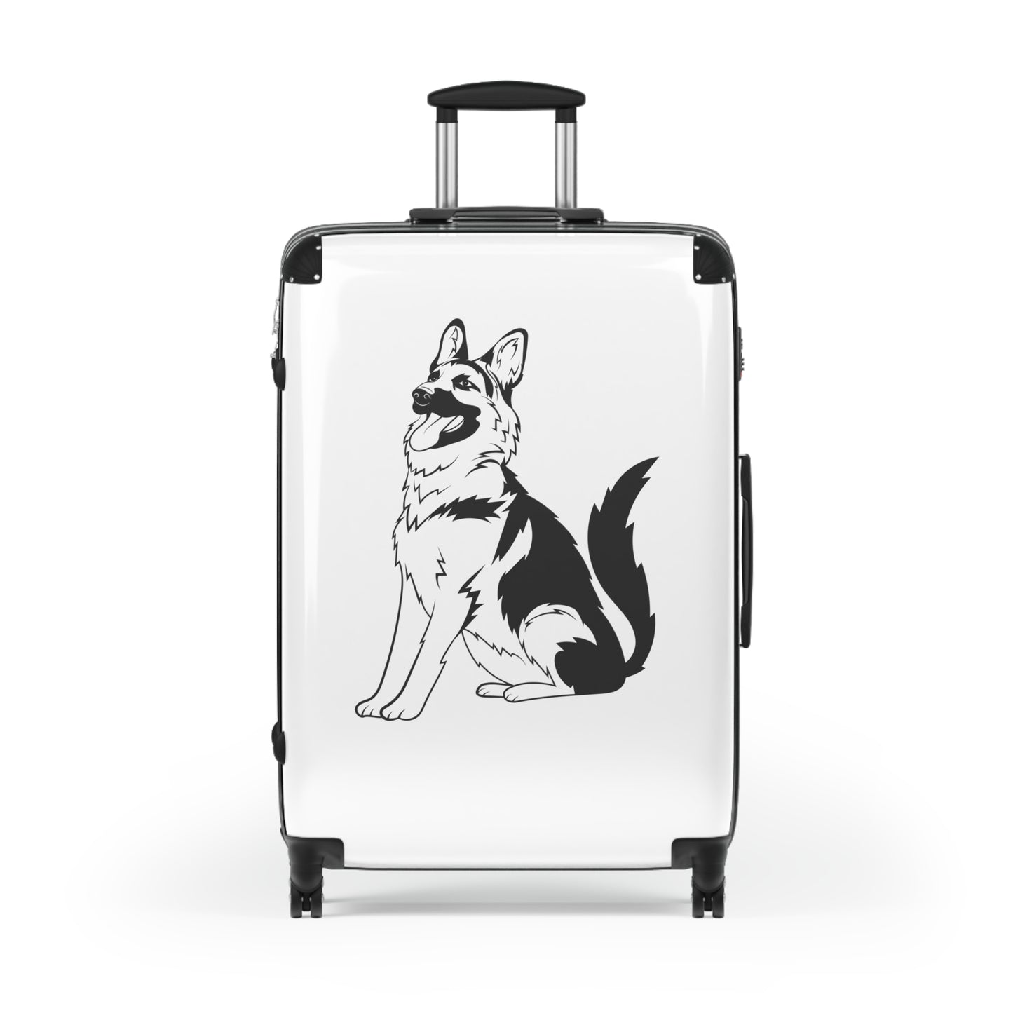 Travel Suitcase with Cool Dog Design - A German Shepherd Sloppily Sitting
