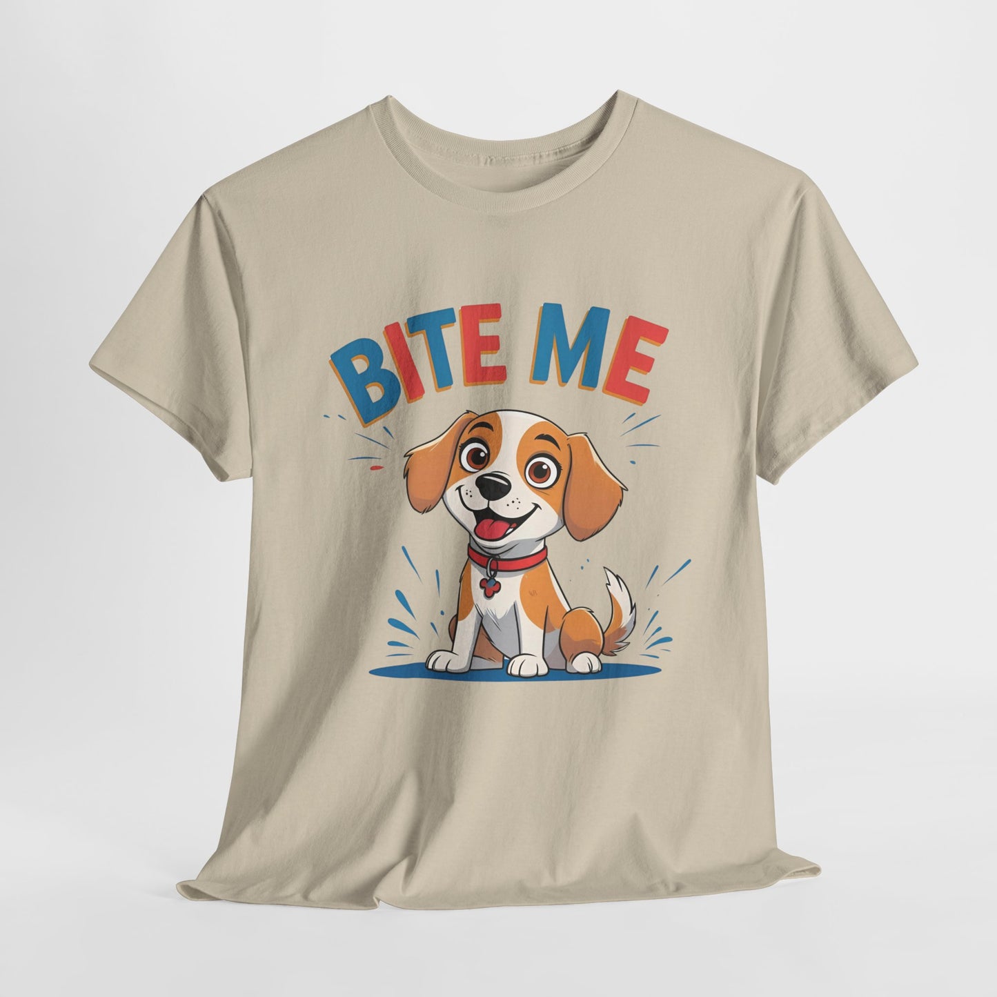 Playful Dog Lover Tee, Bite Me Unisex Cotton T-Shirt for Dog Trainers, Funny Gift for Dog Lovers, Cute Dog Apparel
