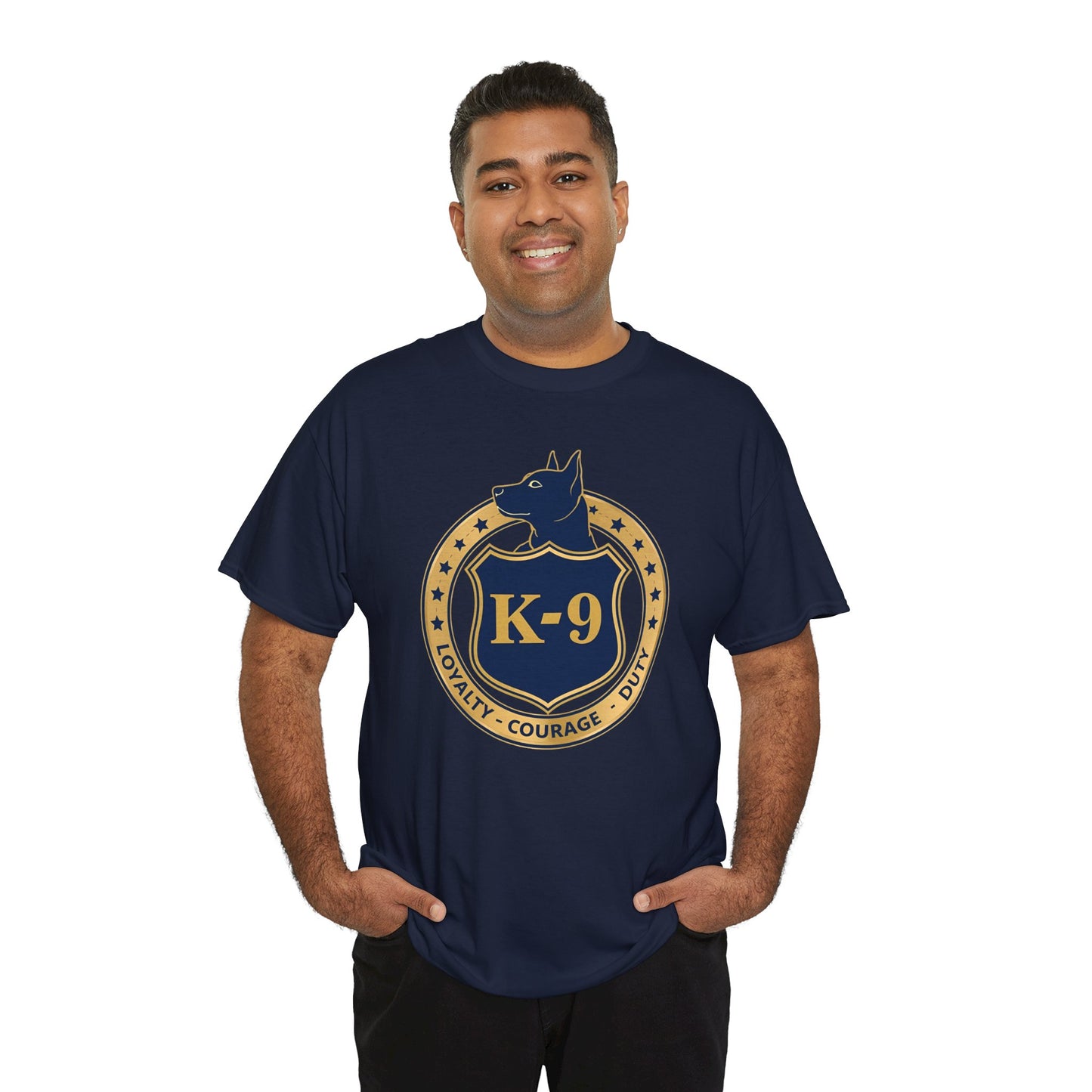 K-9 Police Unisex Heavy Cotton Tee - Loyalty Courage Duty | Dog Lover Gift, Law Enforcement Apparel, Dog Training Shirt