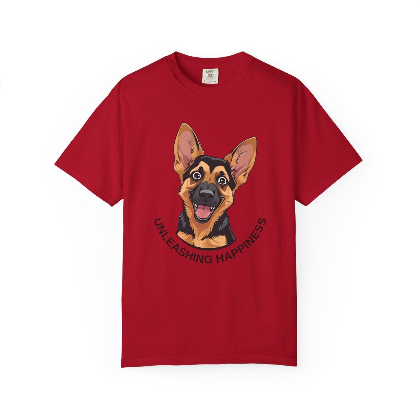 Happy Dog Graphic Tee, Unisex German Shepherd Puppy T-Shirt - Unleashing Happiness, Pet Lover Gift, Animal Lovers Apparel, Unique Dog Lover Shirt