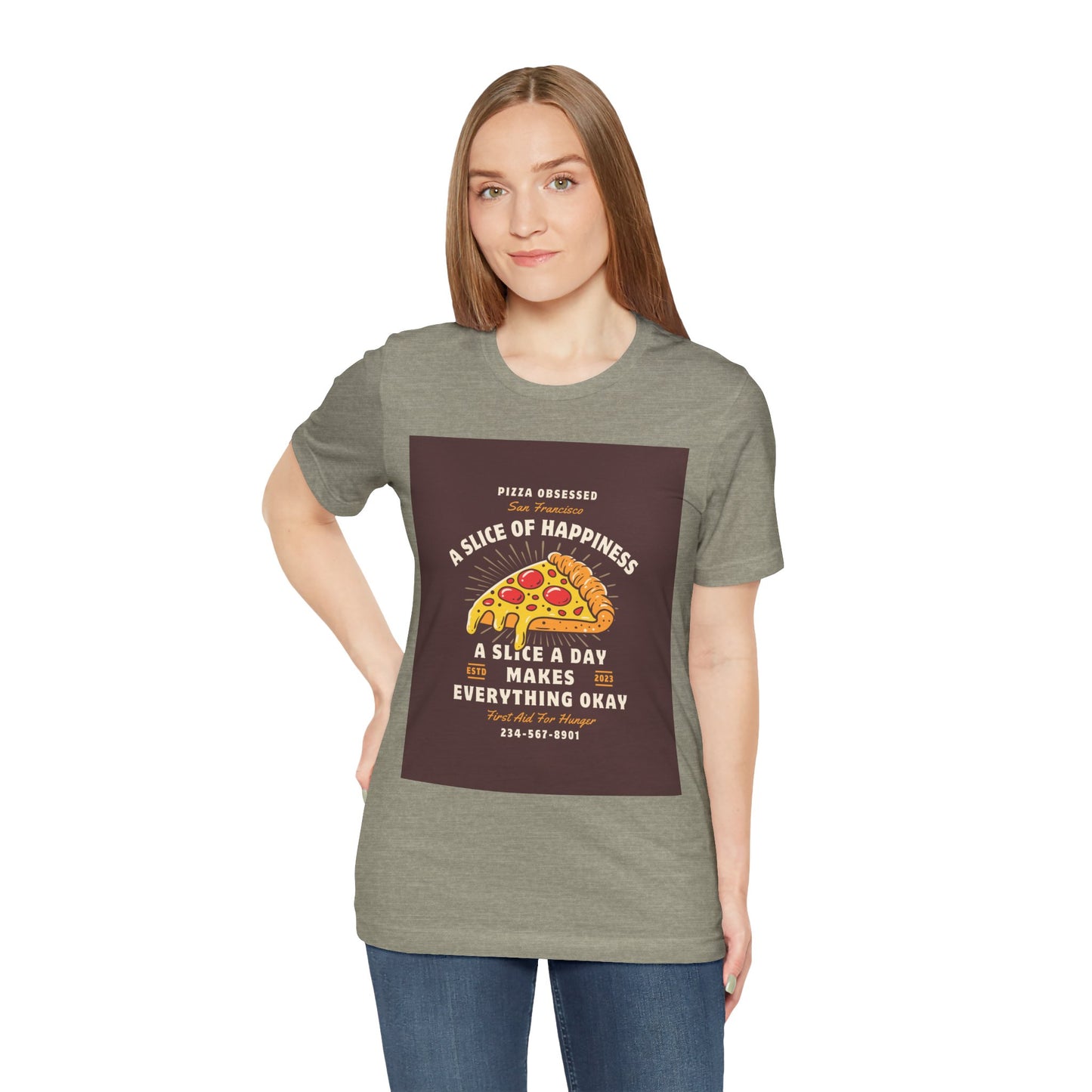 Pizza Lover's Happiness Tee, Fun Unisex T-Shirt, Casual Wear, Gift for Foodies, Pizza Party Attire, Comfortable Daily Shirt