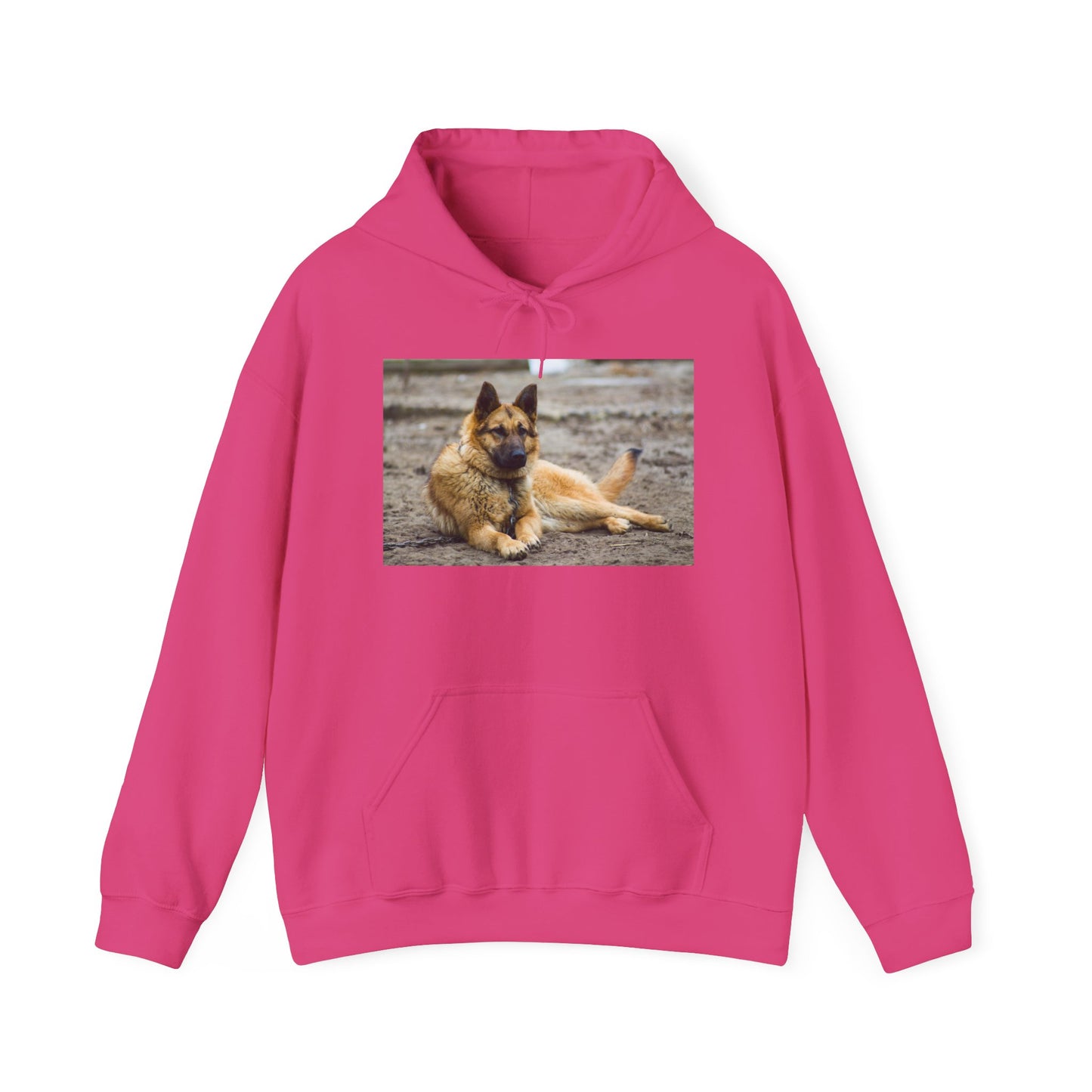 Unisex Hoodie With a Beautiful Tan German Shepherd Lying on the Ground