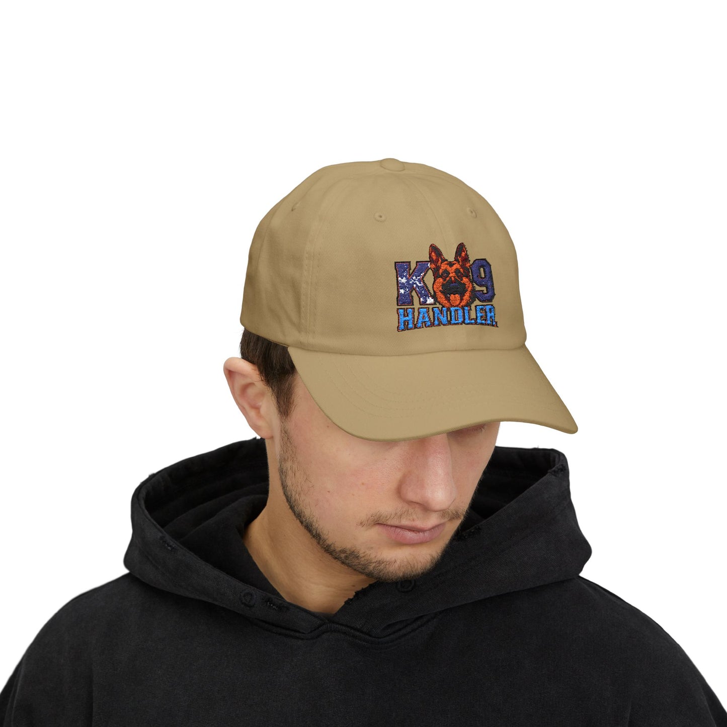 K9 Handler Classic Embroidered Dad Cap Featuring German Shepherd – Perfect Gift for Dog Lovers, Adjustable Hat for Outdoor Adventures