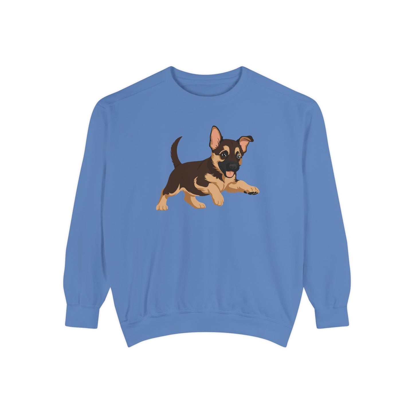 Unisex Dog Lover Sweatshirt With a Graphic of Cute Playing German Shepherd Puppy