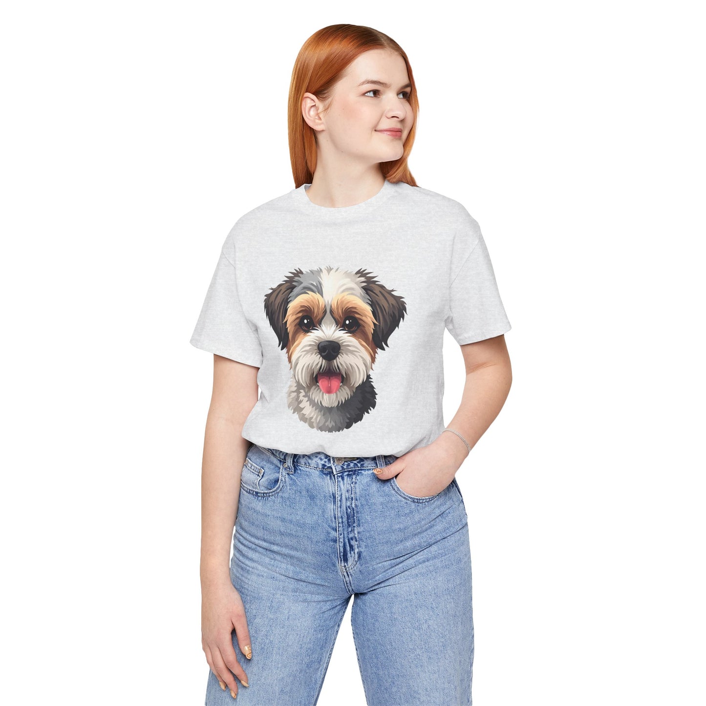 Unisex Dog Lover T-Shirt Featuring a 3D Design of Cute Fluffy Bichon Frise Mix | Gift for Dog Owners