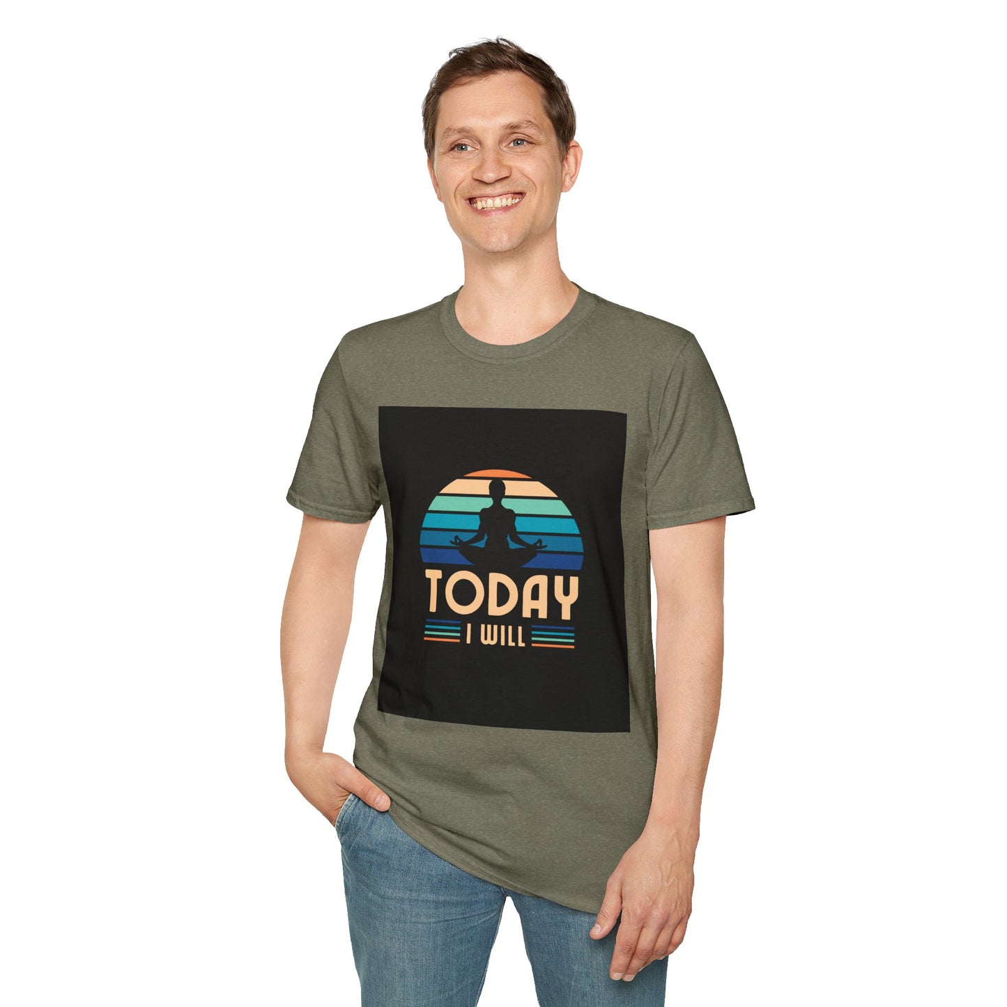 Mindfulness Motivation Unisex T-Shirt, Positive Quote Today I Will Shirt, Inspirational Graphic Tee, Yoga Apparel, Gift for Meditation Lovers