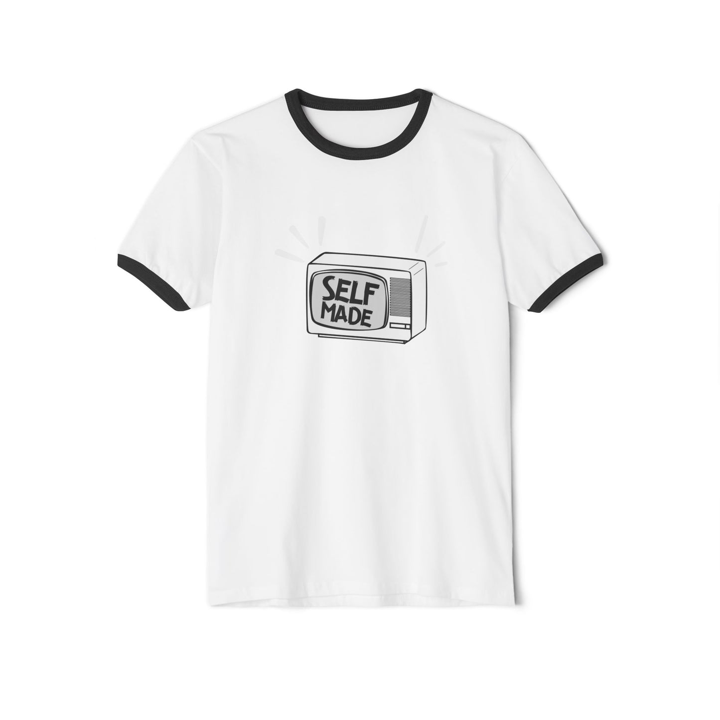 Self Made Unisex Cotton Ringer T-Shirt | Vintage Style Tee, Motivational Gift, Casual Wear, Entrepreneurship Shirt, Everyday Comfort