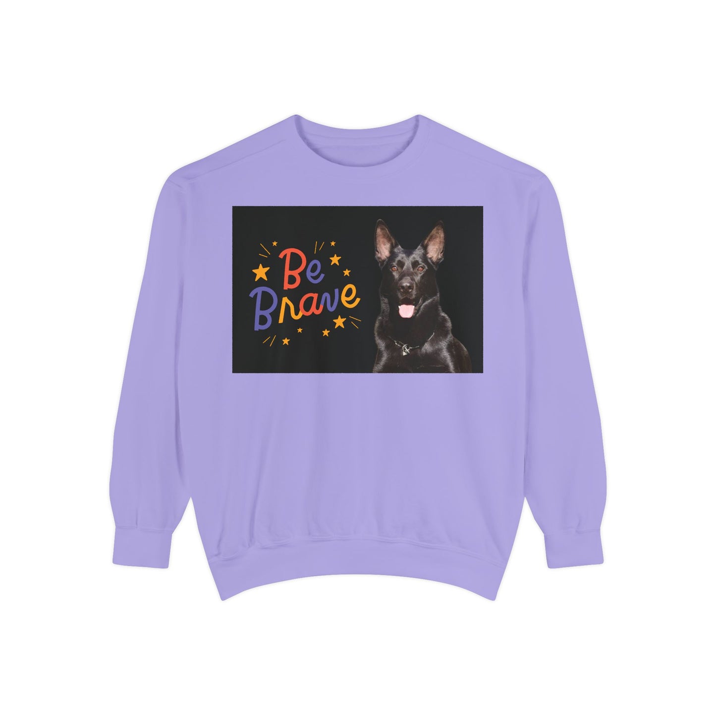 Be Brave Unisex Black German Shepherd Sweatshirt - Encouraging Pet-Themed Apparel for Dog Lovers