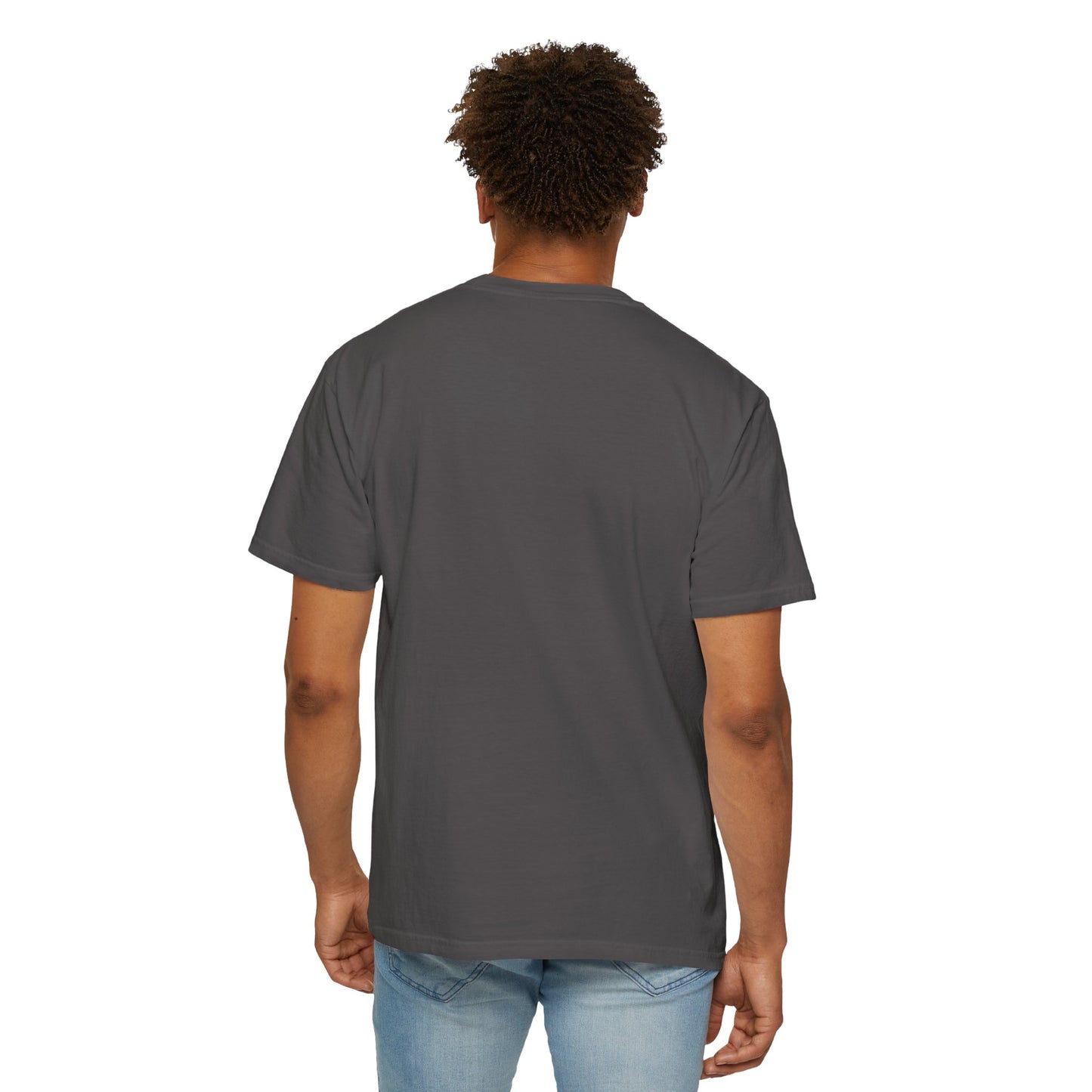 Unisex Garment-Dyed T-Shirt Featuring a Black German Shepherd Resting on Grass Looking Sideways