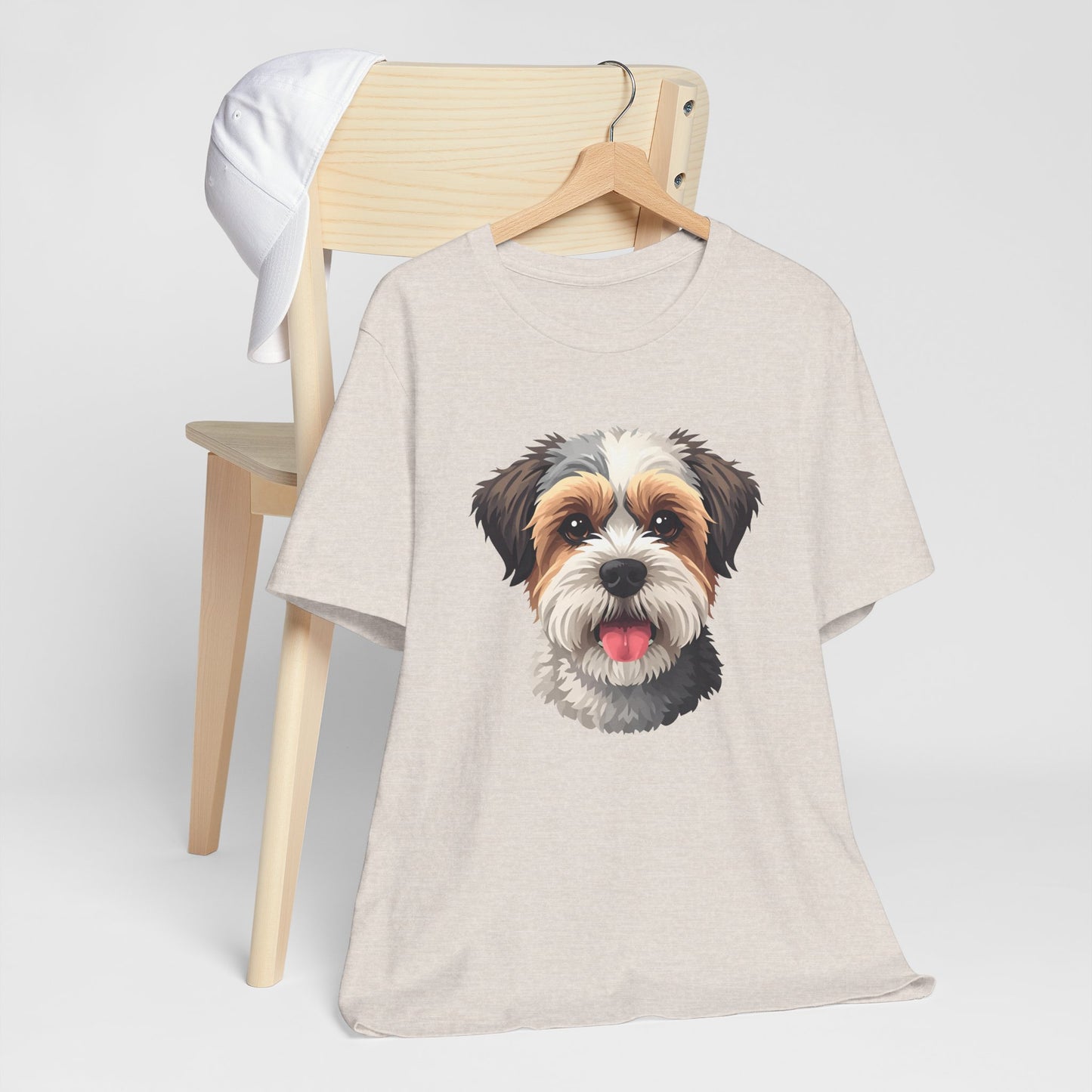 Unisex Dog Lover T-Shirt Featuring a 3D Design of Cute Fluffy Bichon Frise Mix | Gift for Dog Owners