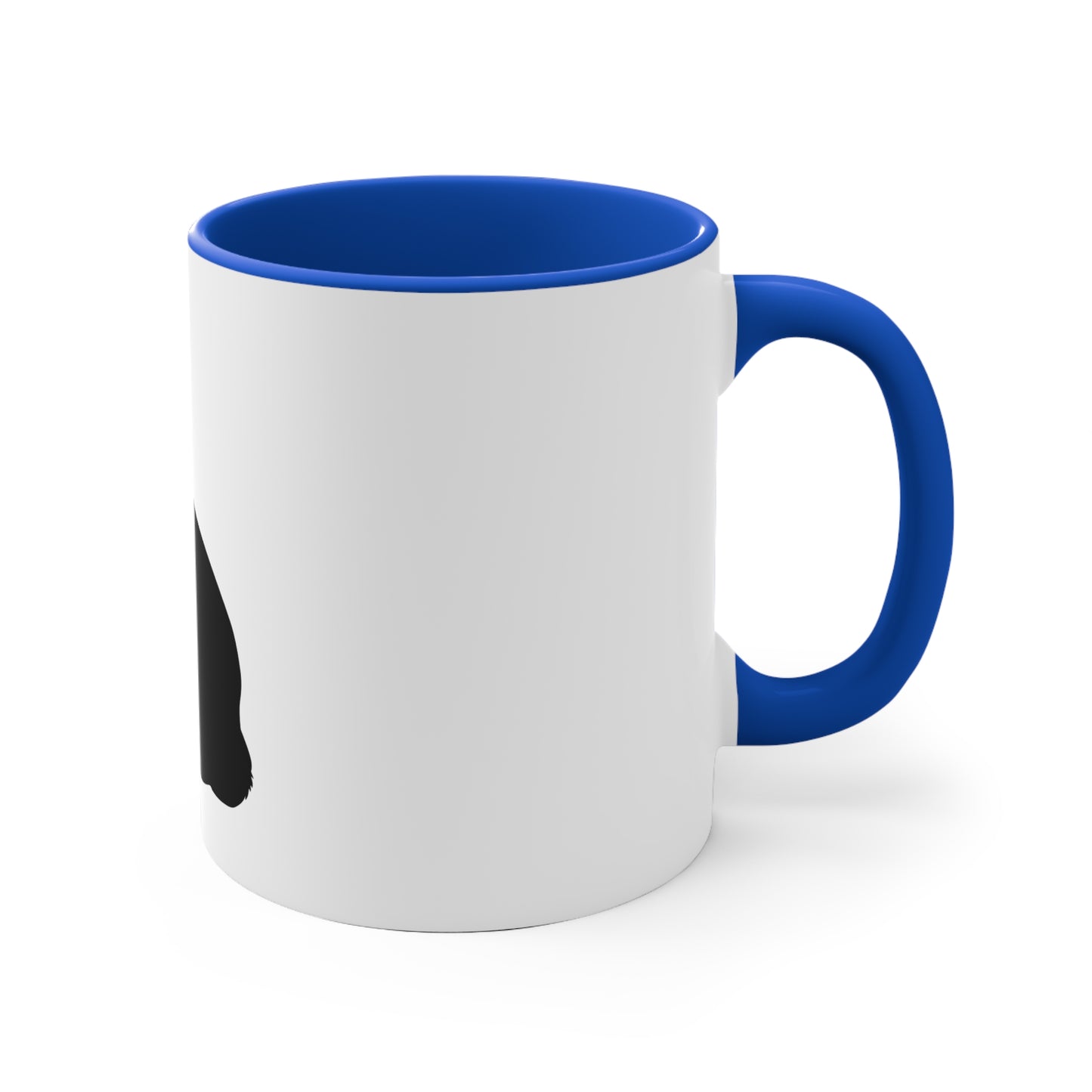 Accent 11oz Dog Lover Mug With a Graphic of Solid Black German Shepherd Sloppily Sitting