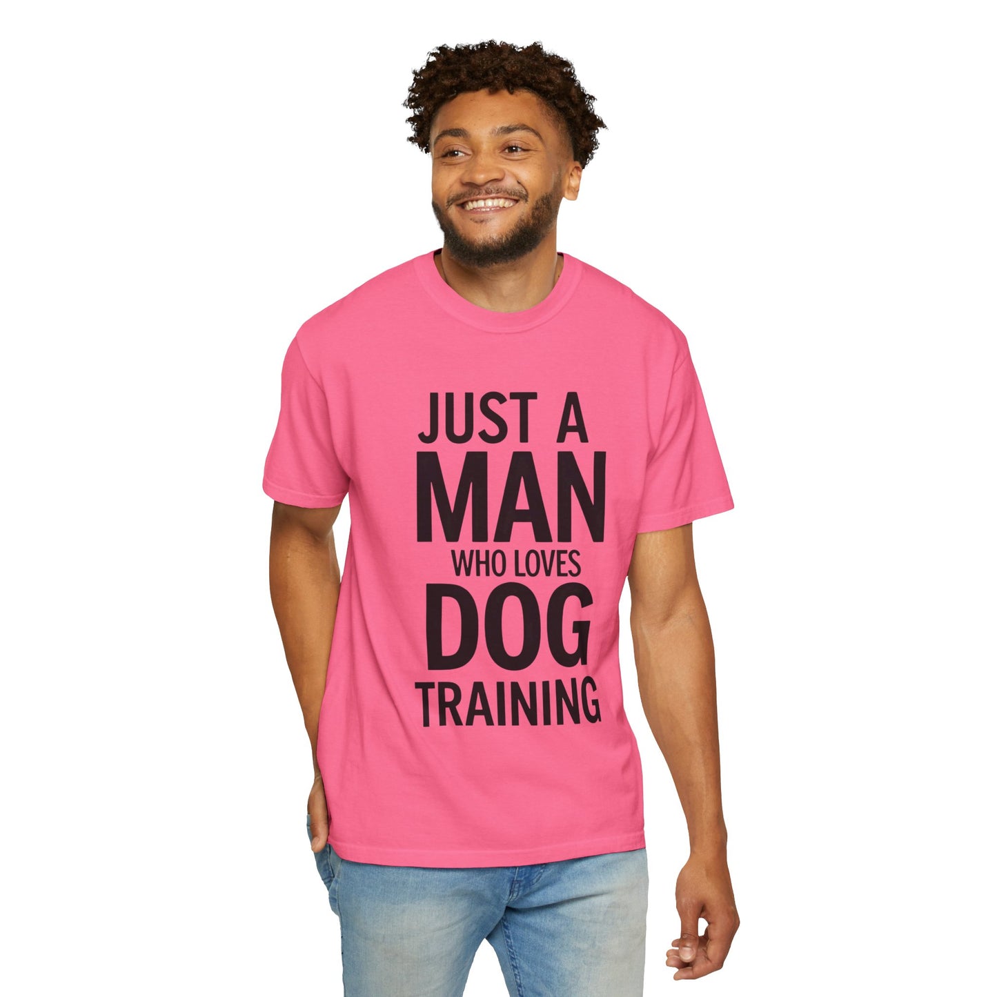 Dog Training Enthusiast T-Shirt - Just a Man Who Loves Dog Training, Pet Lover Gift, Casual Comfort Wear, Dog Owner Apparel, Gift for Dog Lovers
