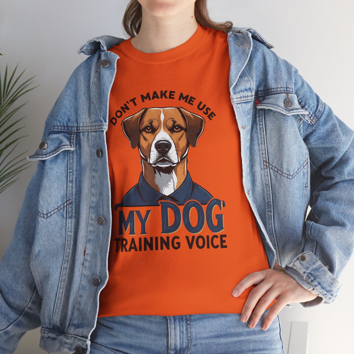 Dog Training T-Shirt - Don't Make Me Use My Dog Training Voice | Perfect Gift for Dog Owners, Casual Wear, Funny Dog Humor Shirt, Pet Training Apparel
