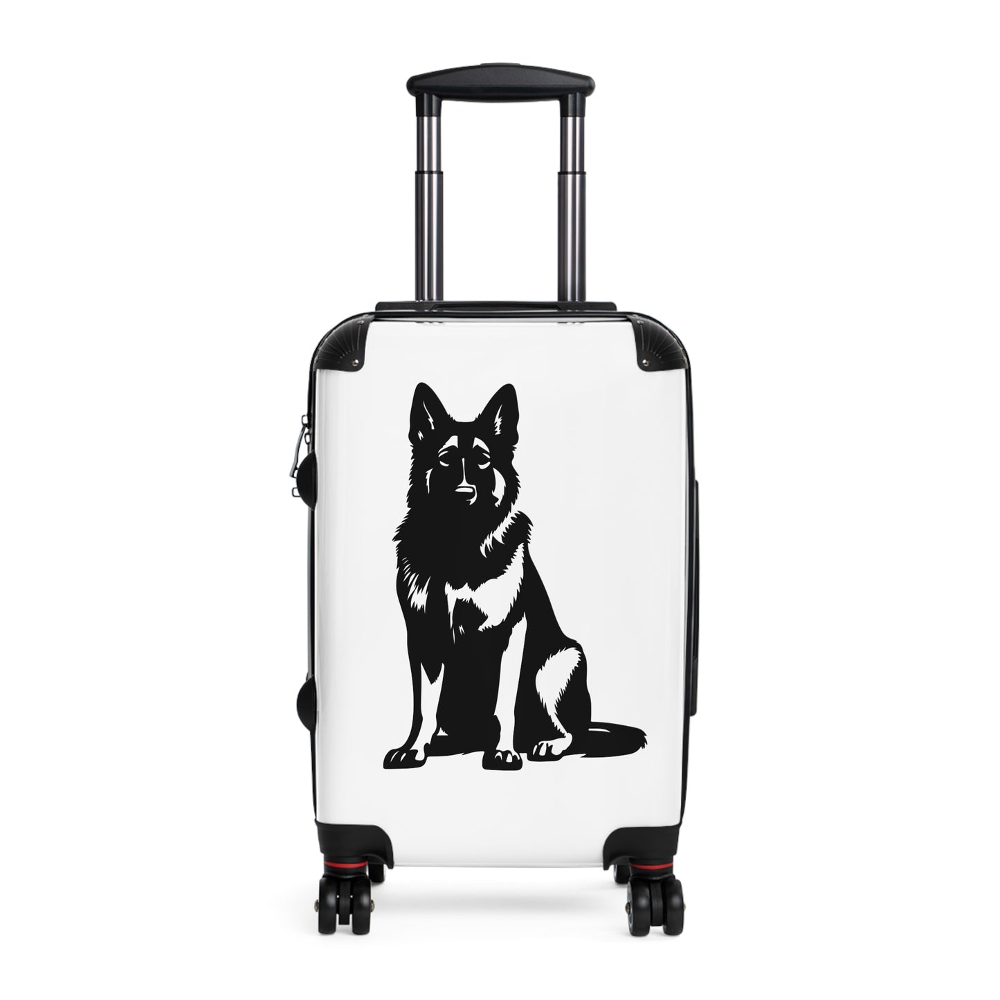 Personalized Dog Design Suitcase Featuring a Graphic of Black German Shepherd Sloppily Sitting