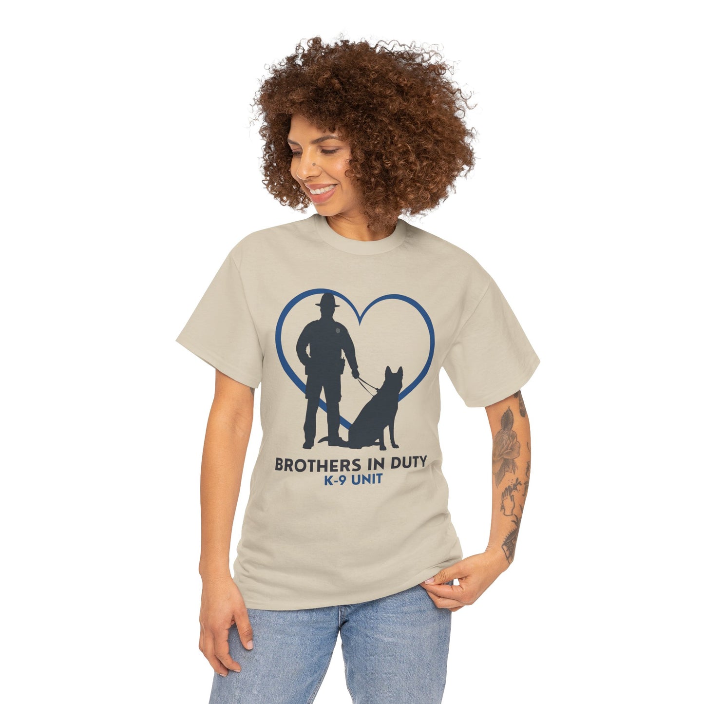 Heartfelt K-9 Unit Tee - Brothers In Duty | Police Officer Gift, Dog Lover Shirt, Law Enforcement Apparel