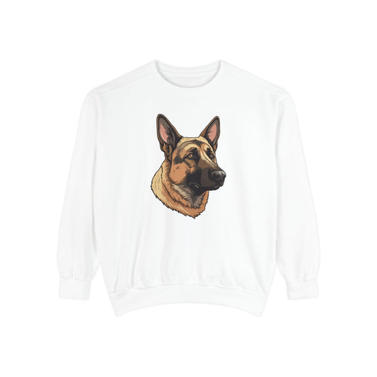 Unisex Dog Lover Sweatshirt With a Close Up Graphic of Serious German Shepherd