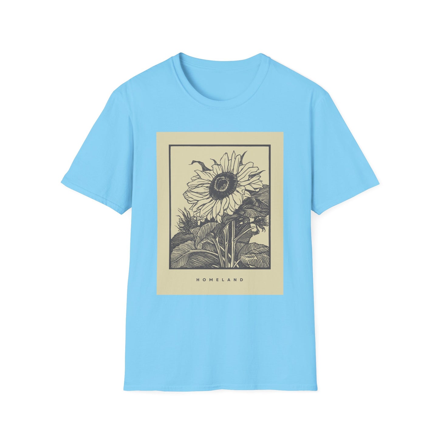 Vintage Sunflower Unisex T-Shirt, Softstyle Tee, Casual Wear, Nature Lover Gift, Summer Fashion, Homelands Design