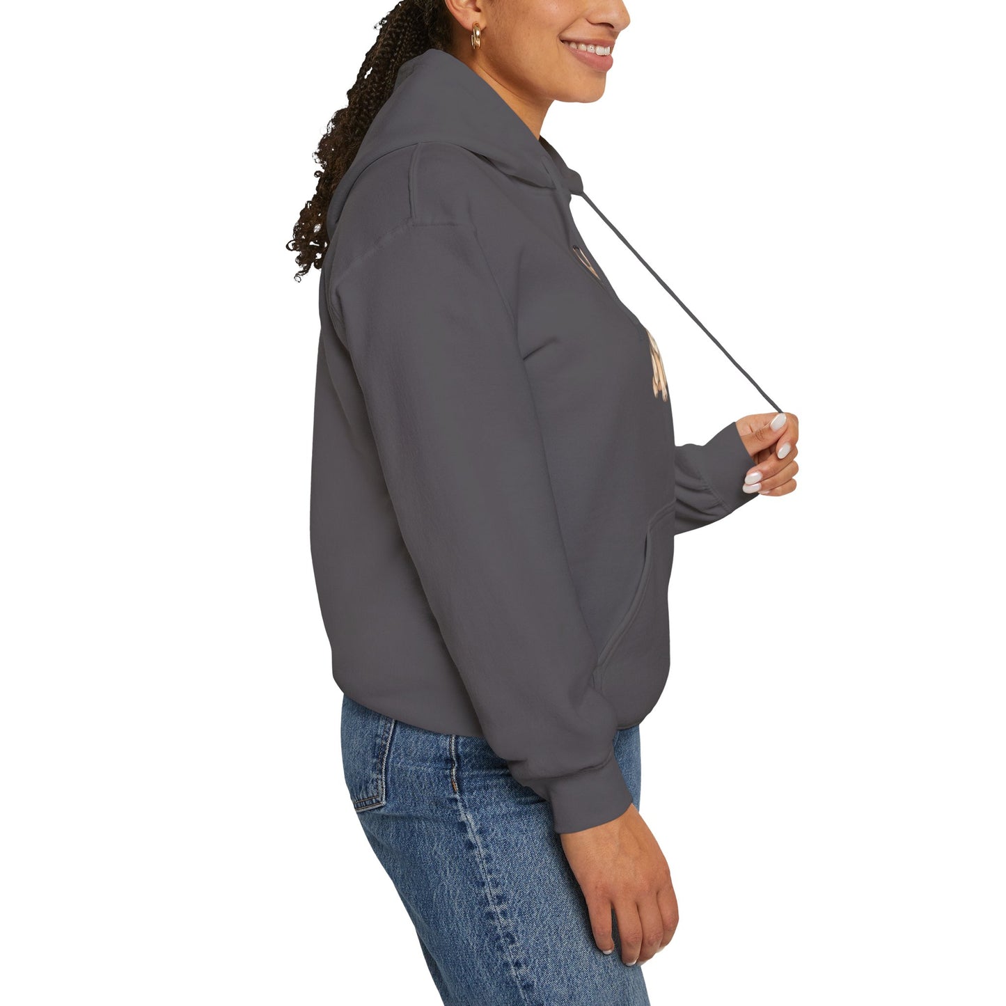 Unisex Dog Lover Hoodie With a German Shepherd Wearing Headphones Enjoying Music