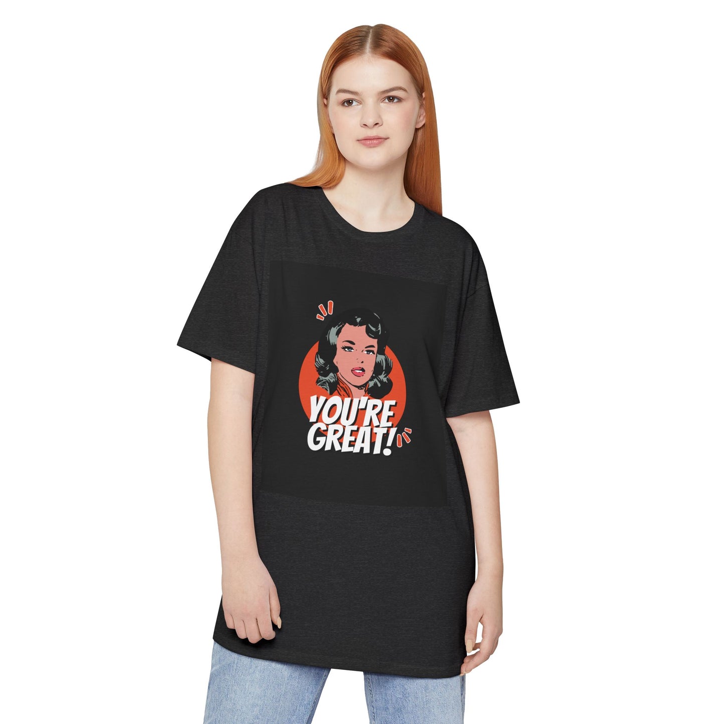 Unisex Long Body Urban Tee - "You're Great!" Graphic Tee, Casual Streetwear, Positive Affirmation Shirt, Gift for Friends, Everyday Style