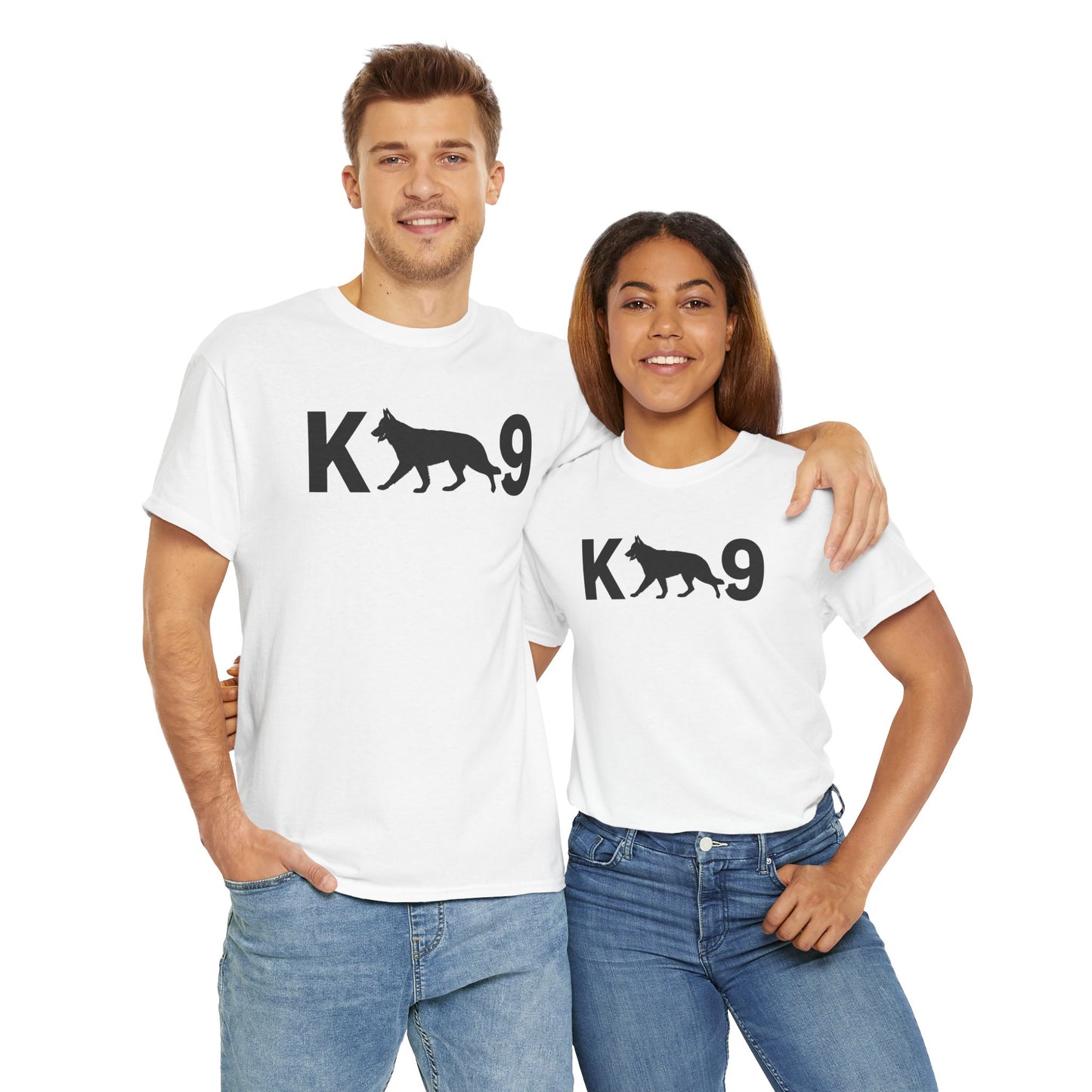 Black German Shepherd K9 Unisex Heavy Cotton Tee - Perfect for Dog Lovers, Pet Owners