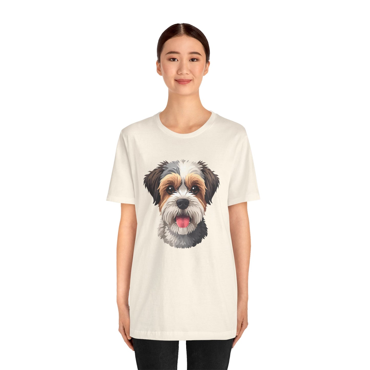 Unisex Dog Lover T-Shirt Featuring a 3D Design of Cute Fluffy Bichon Frise Mix | Gift for Dog Owners
