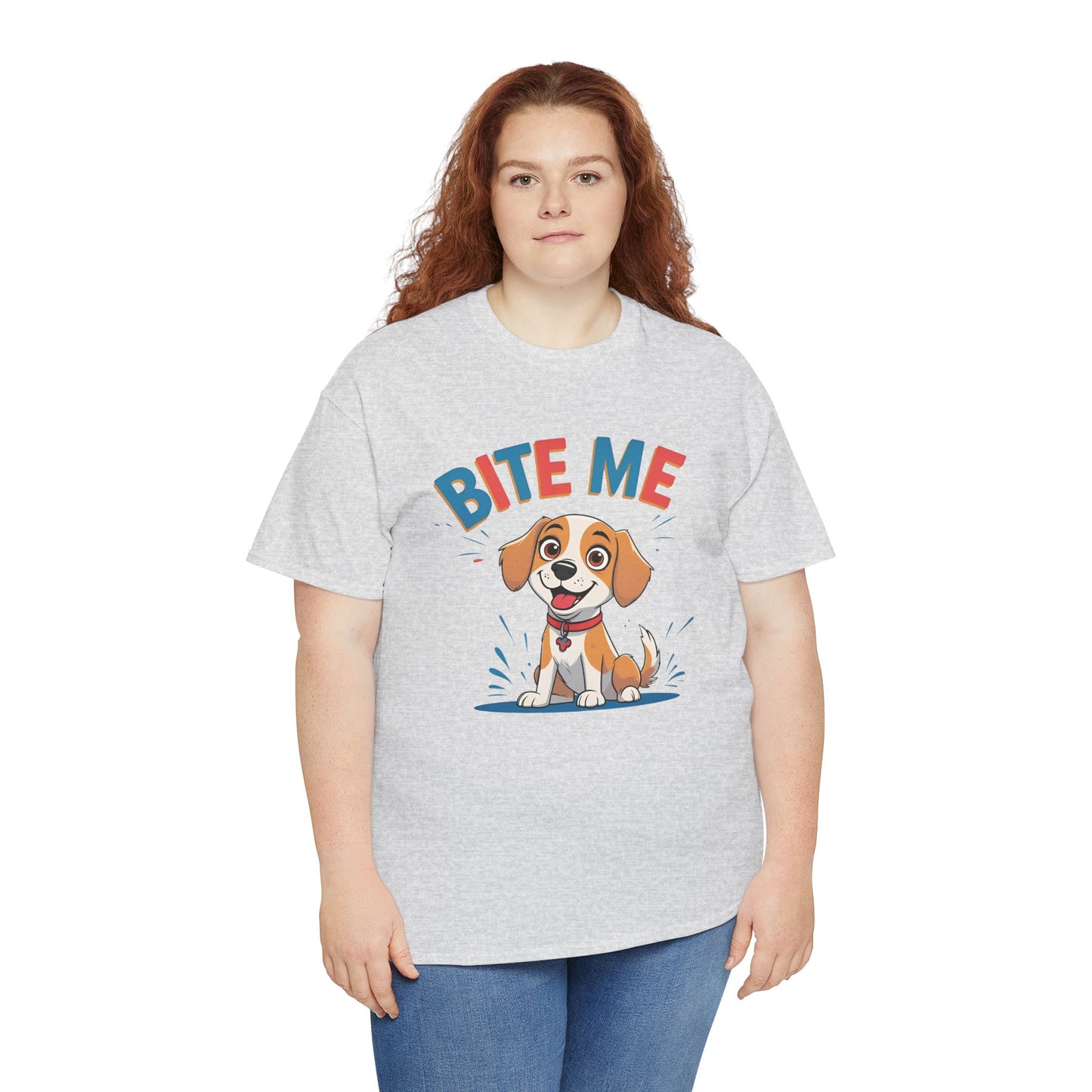 Playful Dog Lover Tee, Bite Me Unisex Cotton T-Shirt for Dog Trainers, Funny Gift for Dog Lovers, Cute Dog Apparel