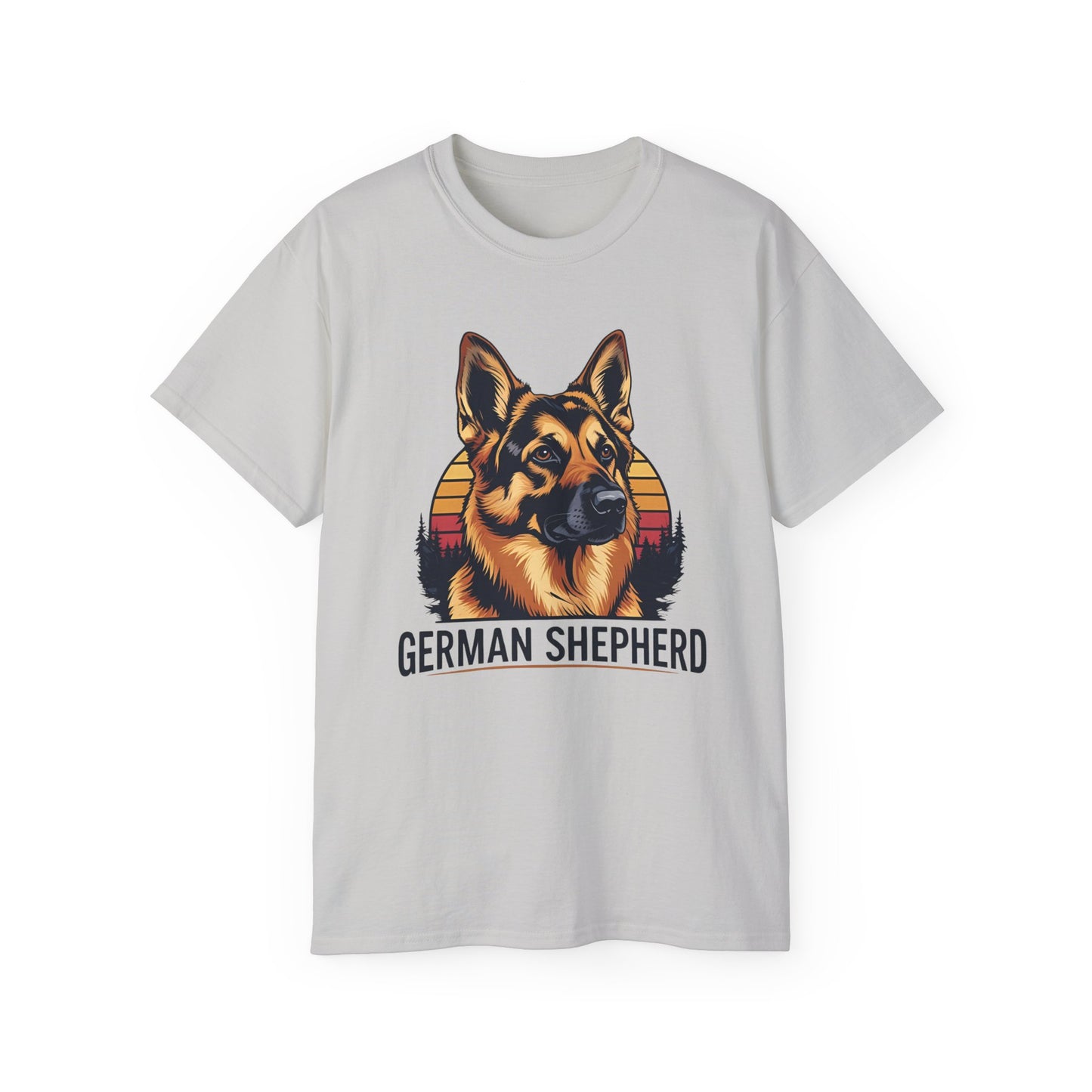 German Shepherd Ultra Cotton Tee, Dog Lover Gift, Retro Design, Pet Owner Shirt, Animal Apparel, Birthday Gift, Casual Wear