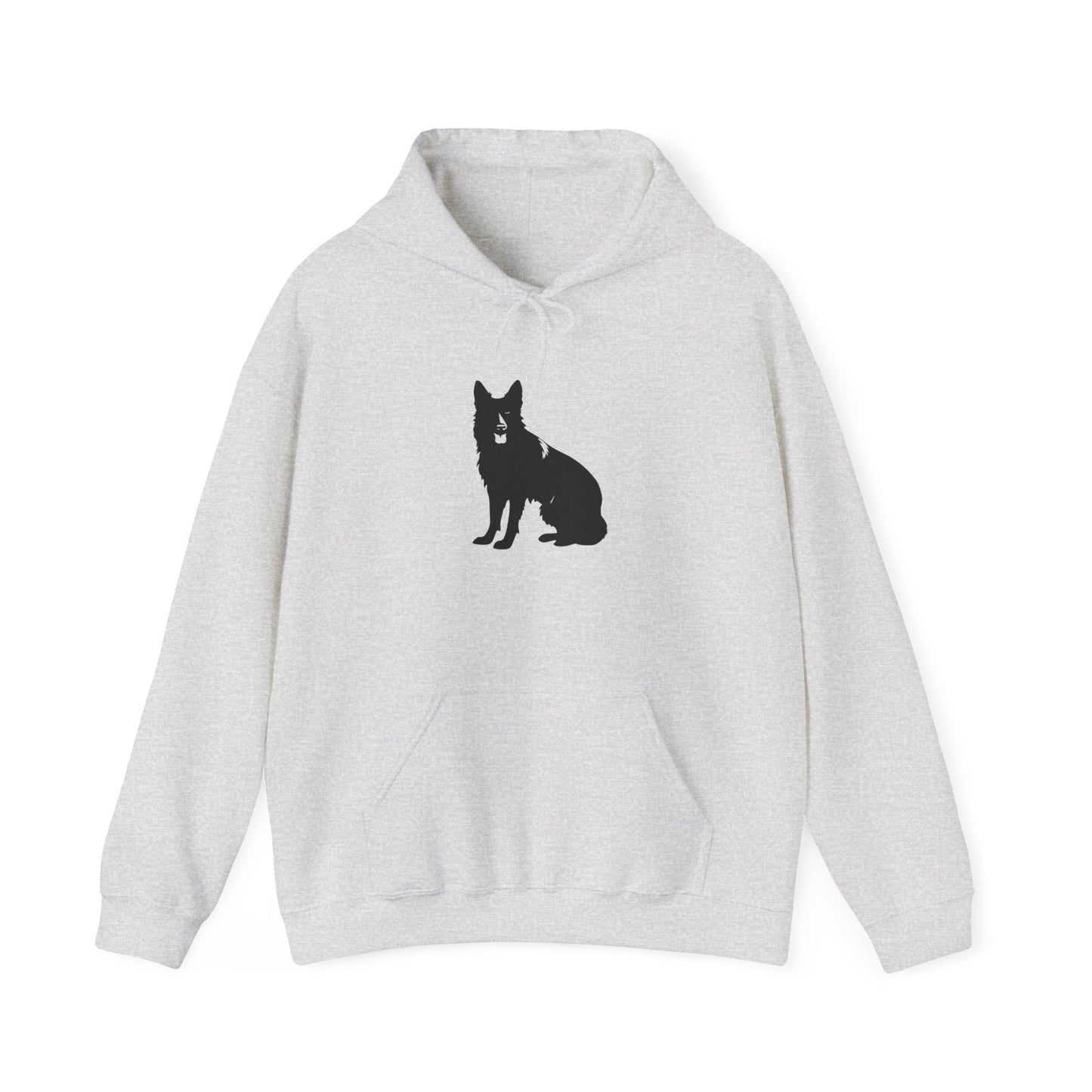 A Unisex Dog Lover Hoodie With Black German Shepherd Leaving His Tongue Out Sloppy Sitting