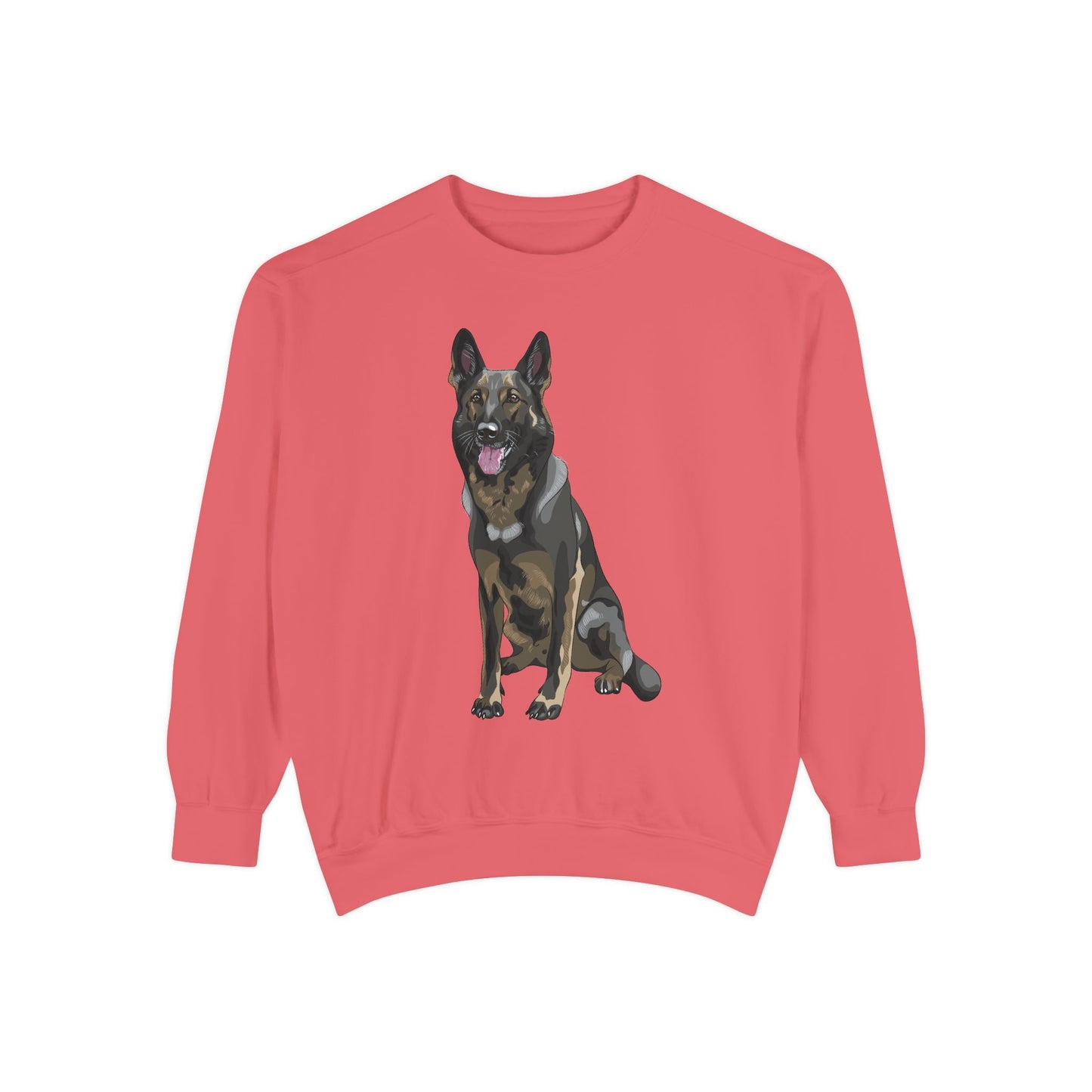 Unisex Dog Lover Sweatshirt With a Graphic of Sable German Shepherd Sloppily Sitting