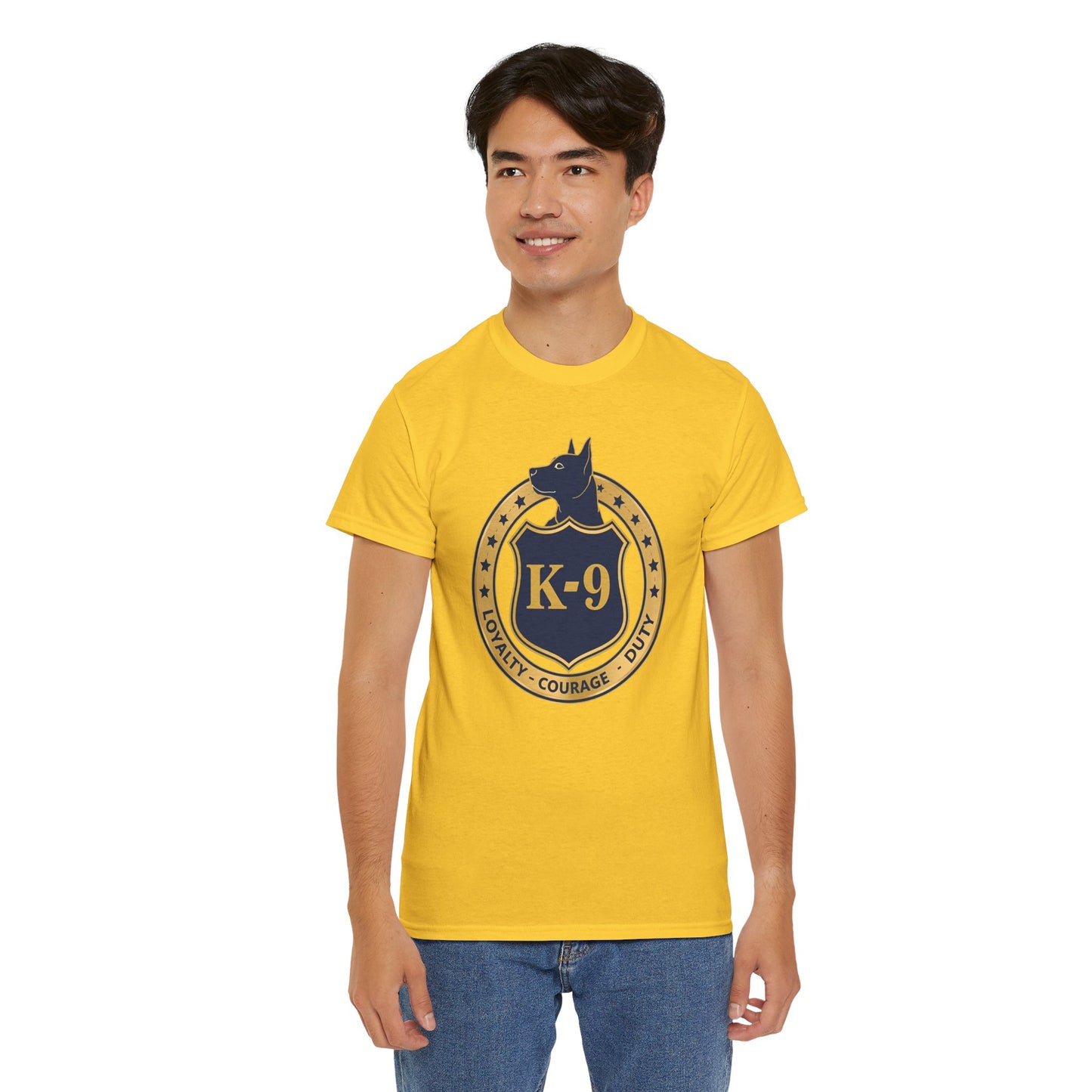 K-9 Police Unisex Heavy Cotton Tee - Loyalty Courage Duty | Dog Lover Gift, Law Enforcement Apparel, Dog Training Shirt