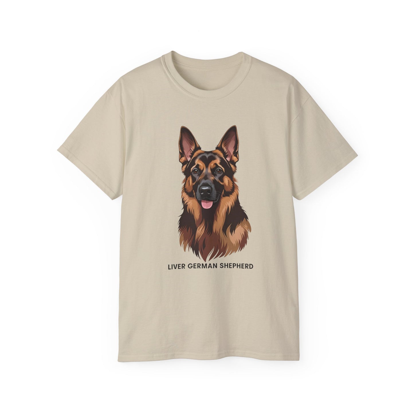 Liver German Shepherd Tee, Dog Lover Shirt, Pet Owner Gift, Animal Print T-Shirt, Unisex Graphic Tee, Birthday Present for Dog Lovers