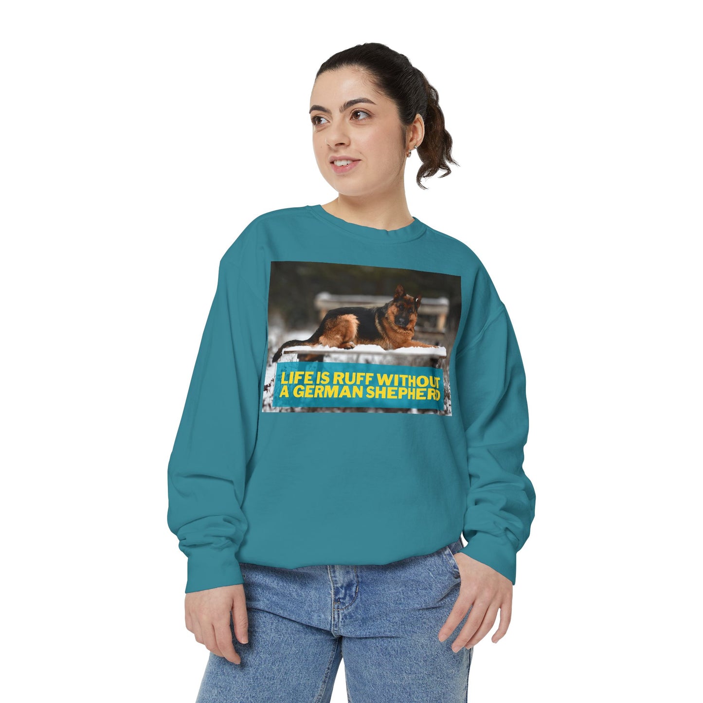 Life is Ruff Sweatshirt - Unisex Garment-Dyed Sweatshirt for Dog Lovers
