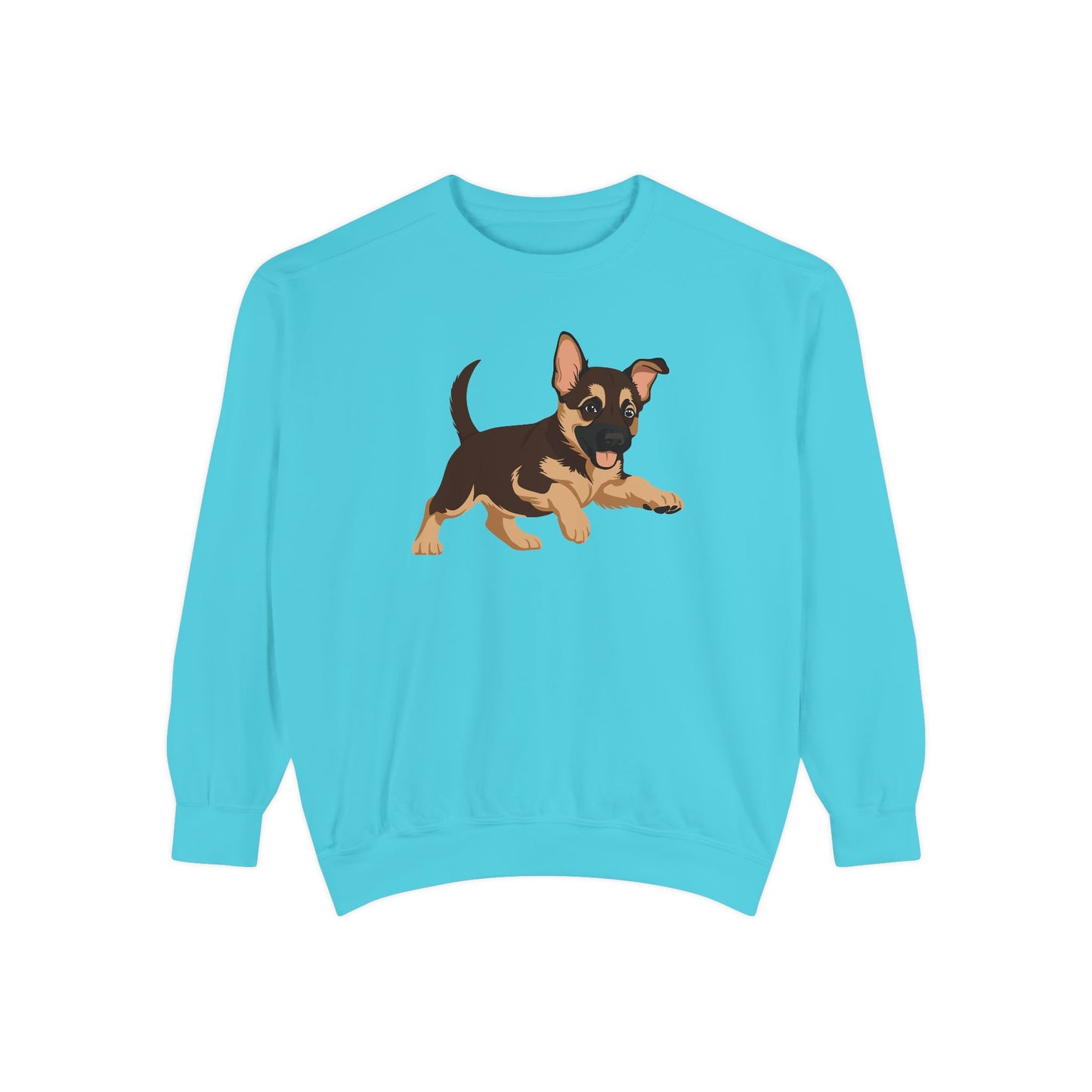 Unisex Dog Lover Sweatshirt With a Graphic of Cute Playing German Shepherd Puppy